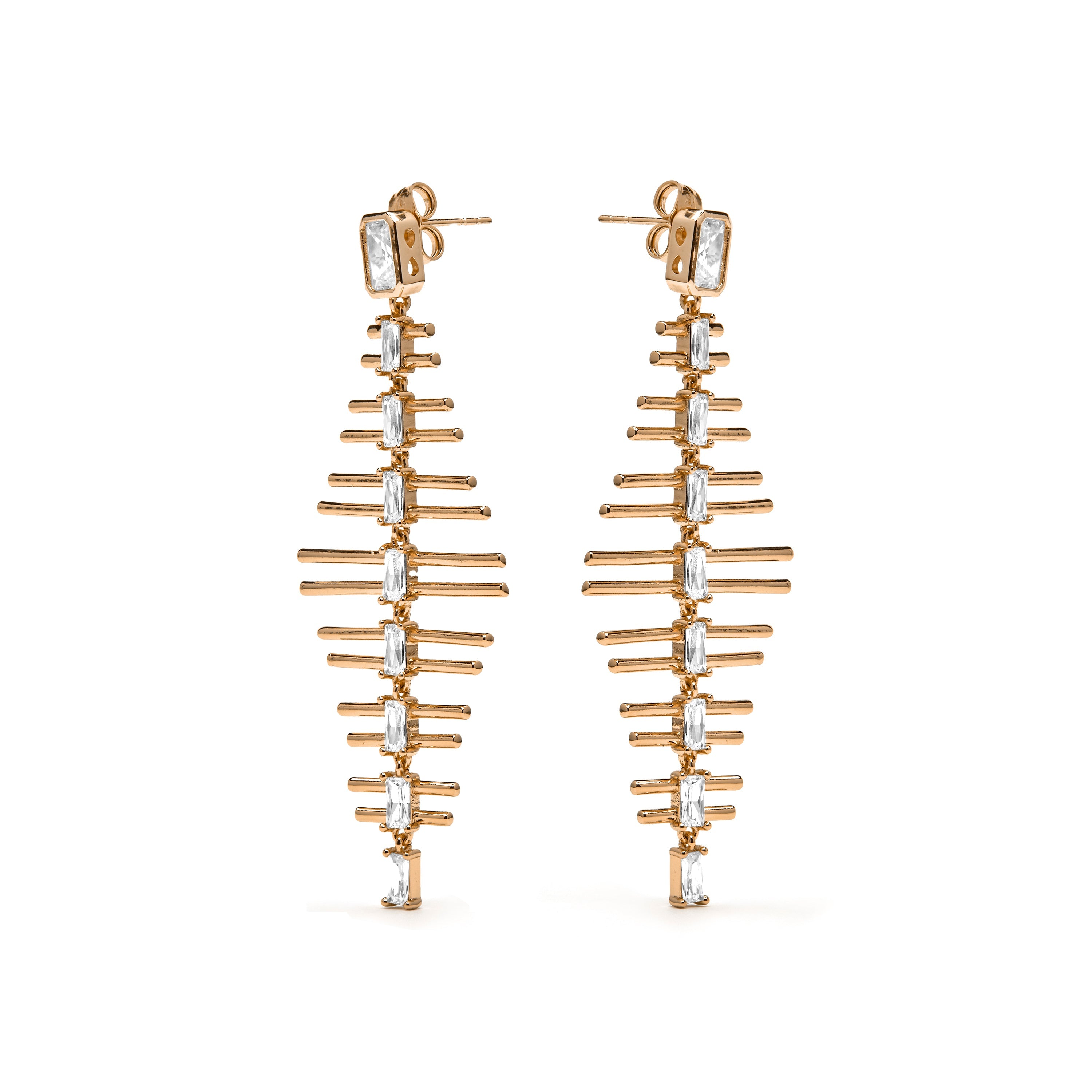 18k yellow gold finish earrings with brilliant zirconia - Sabrin