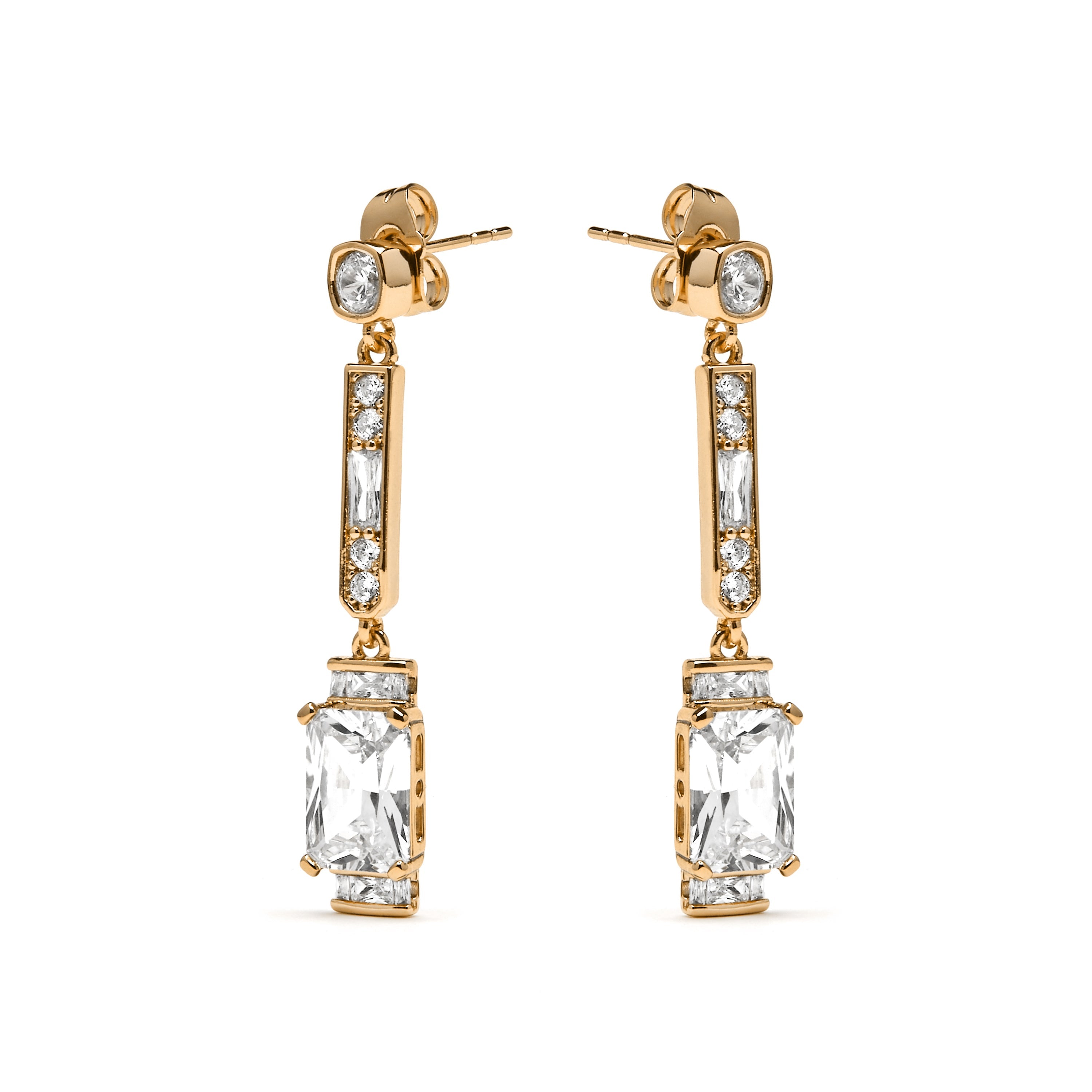 18k yellow gold finish earrings with brilliant zirconia - Chiuk