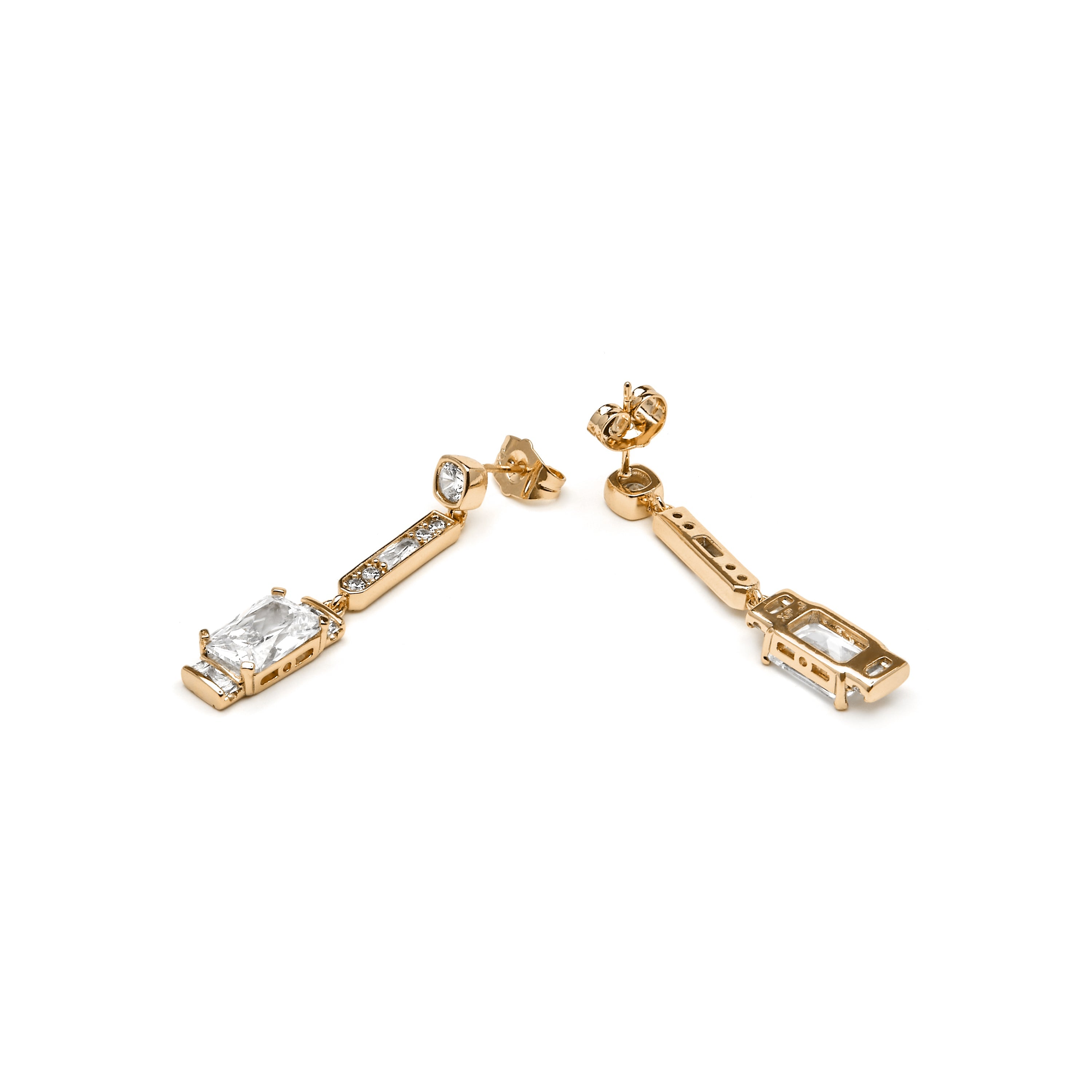 18k yellow gold finish earrings with brilliant zirconia - Chiuk