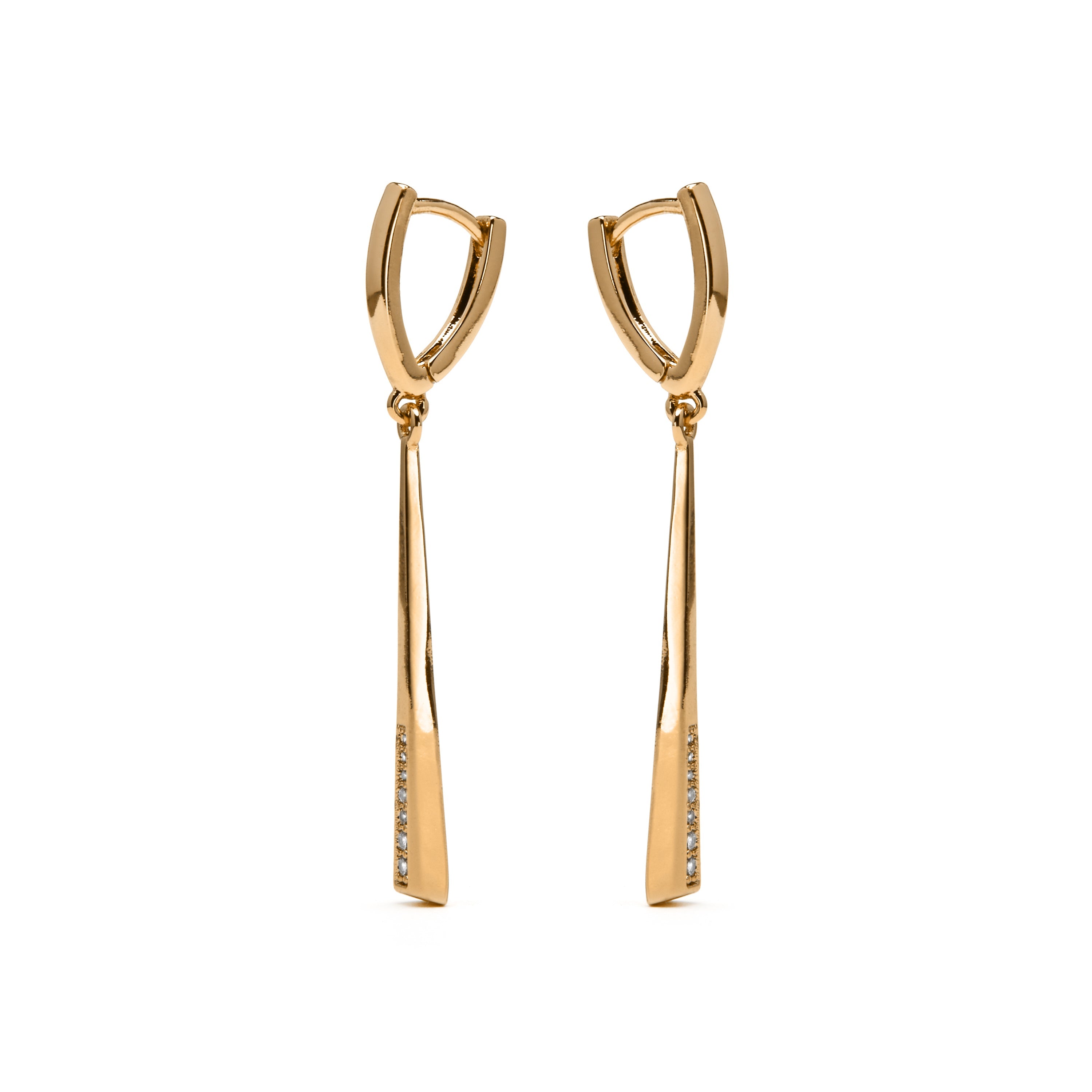 18k yellow gold finish earrings with brilliant zirconia - Inneth