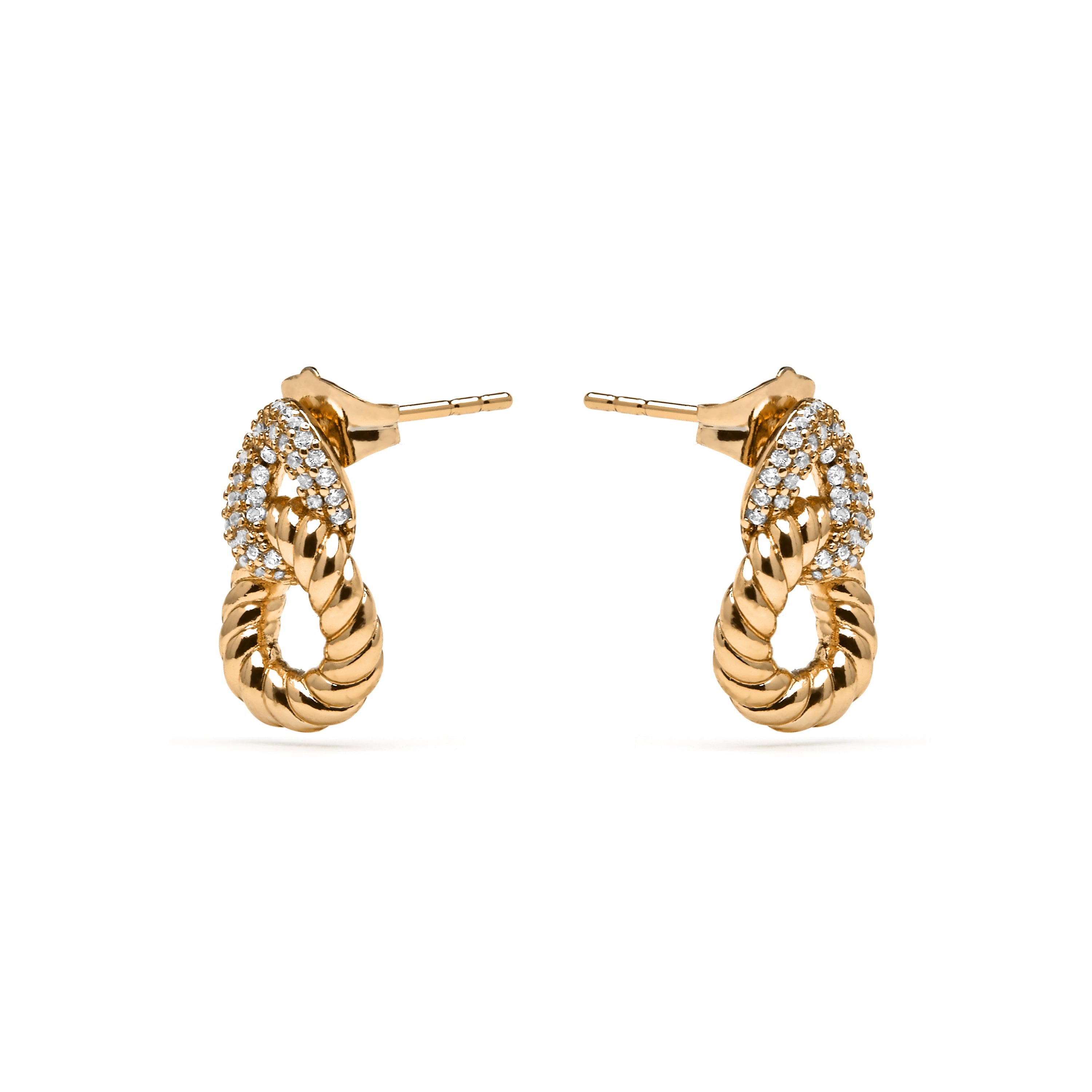 18k yellow gold finish earrings with brilliant zirconia - Ramcall