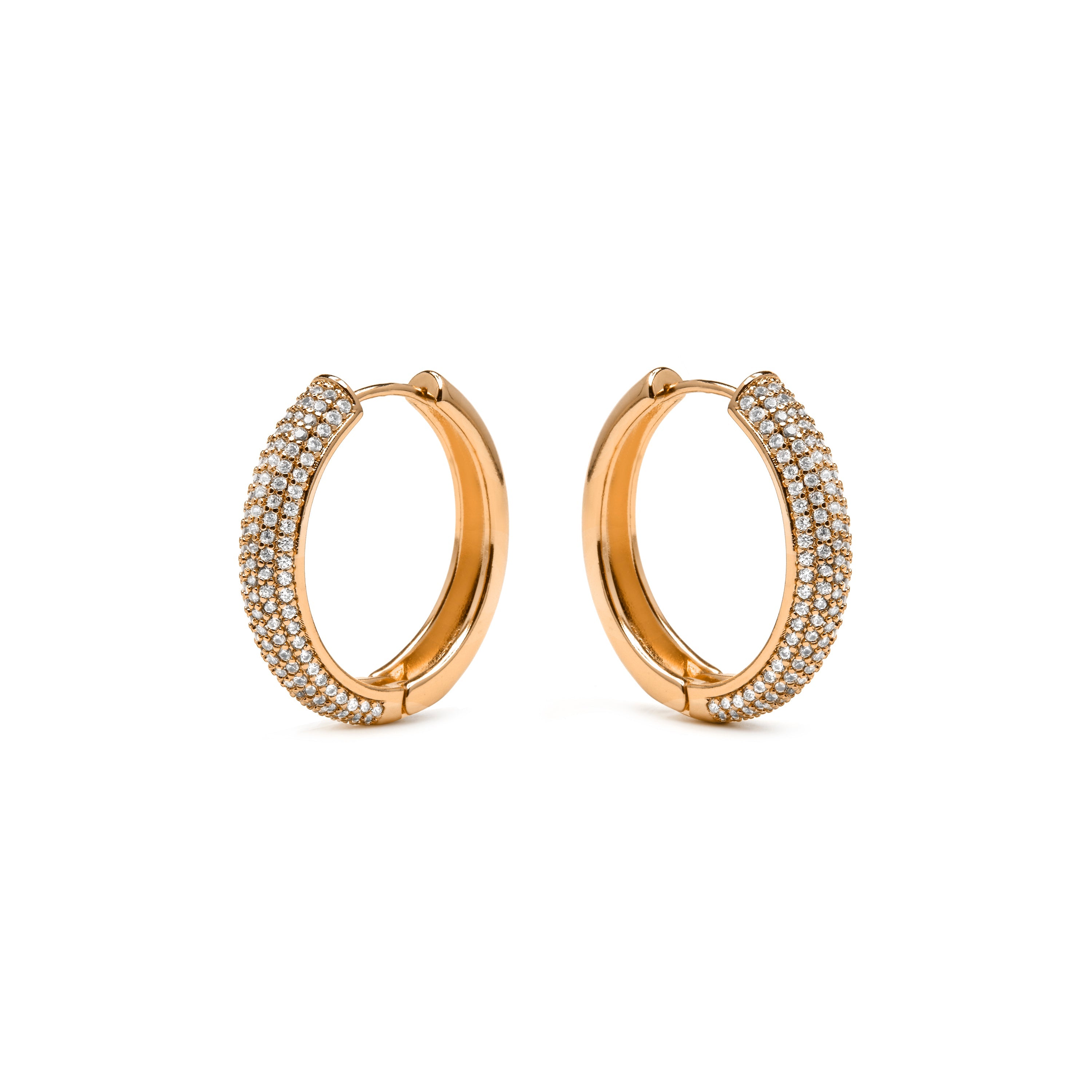 Brincos com acabamento em ouro amarelo 18k e Zircônia Brilhante - Mapris