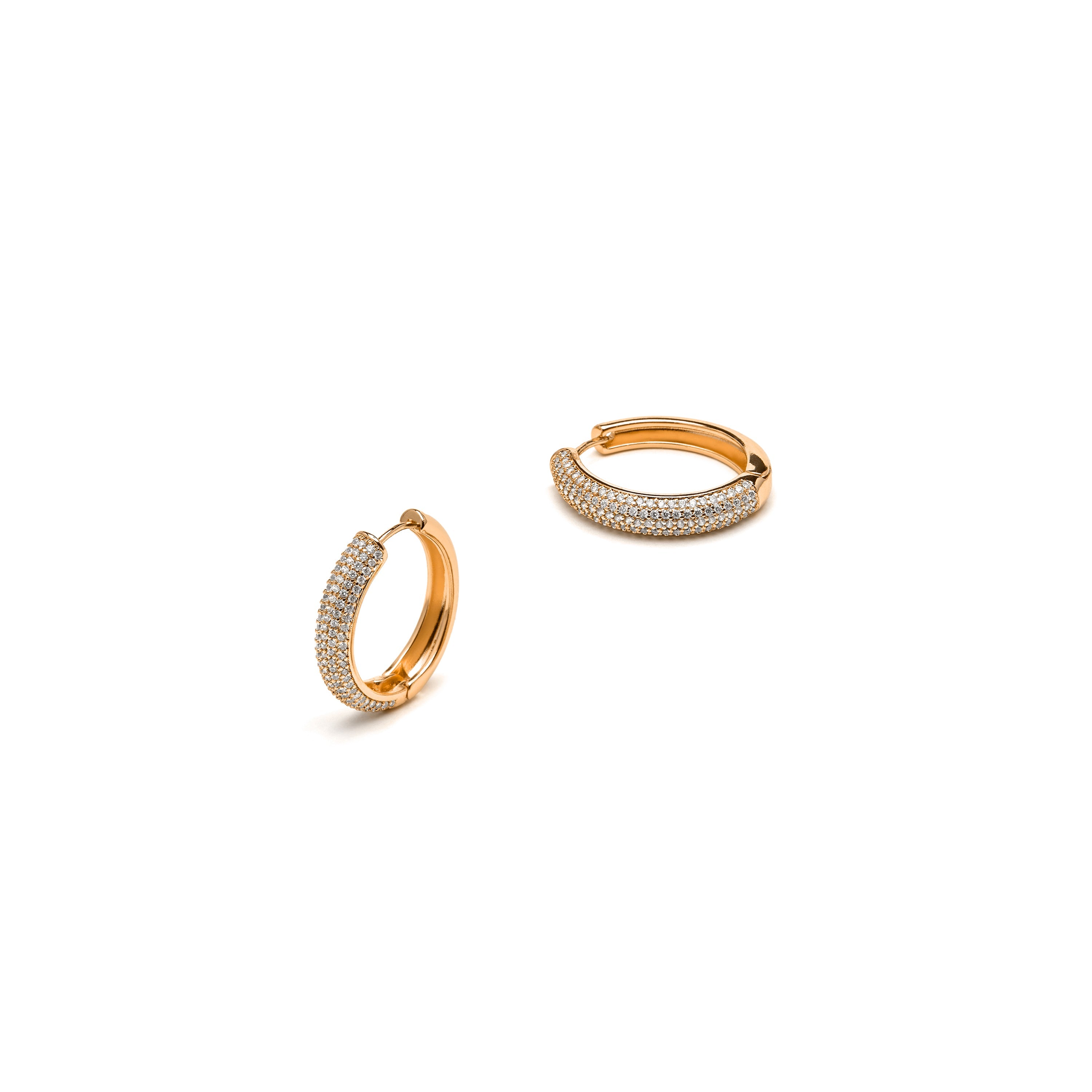 18k yellow gold finish earrings with brilliant zirconia - Mapris