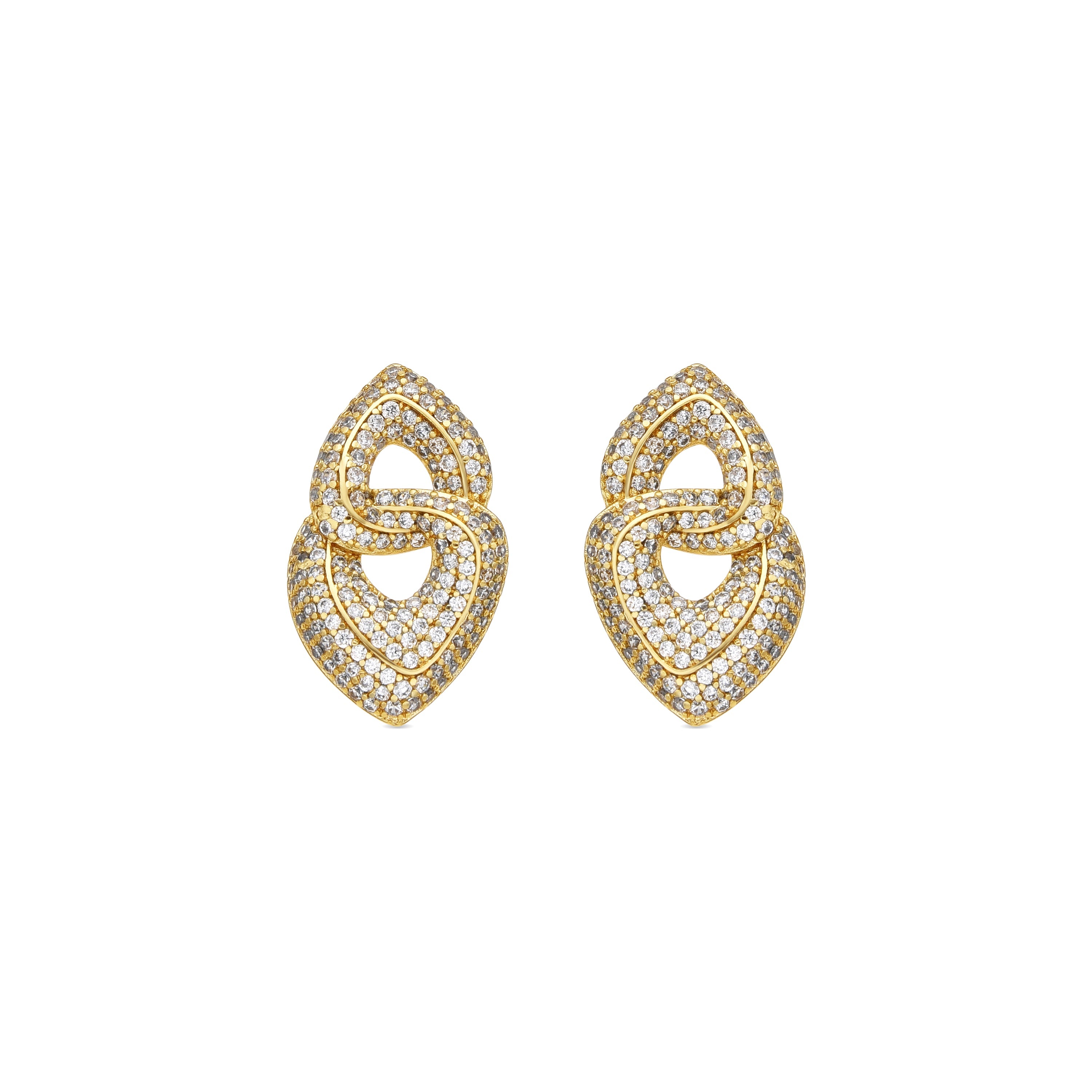 18k yellow gold finish and Brilliant Zircon earrings - Goyio