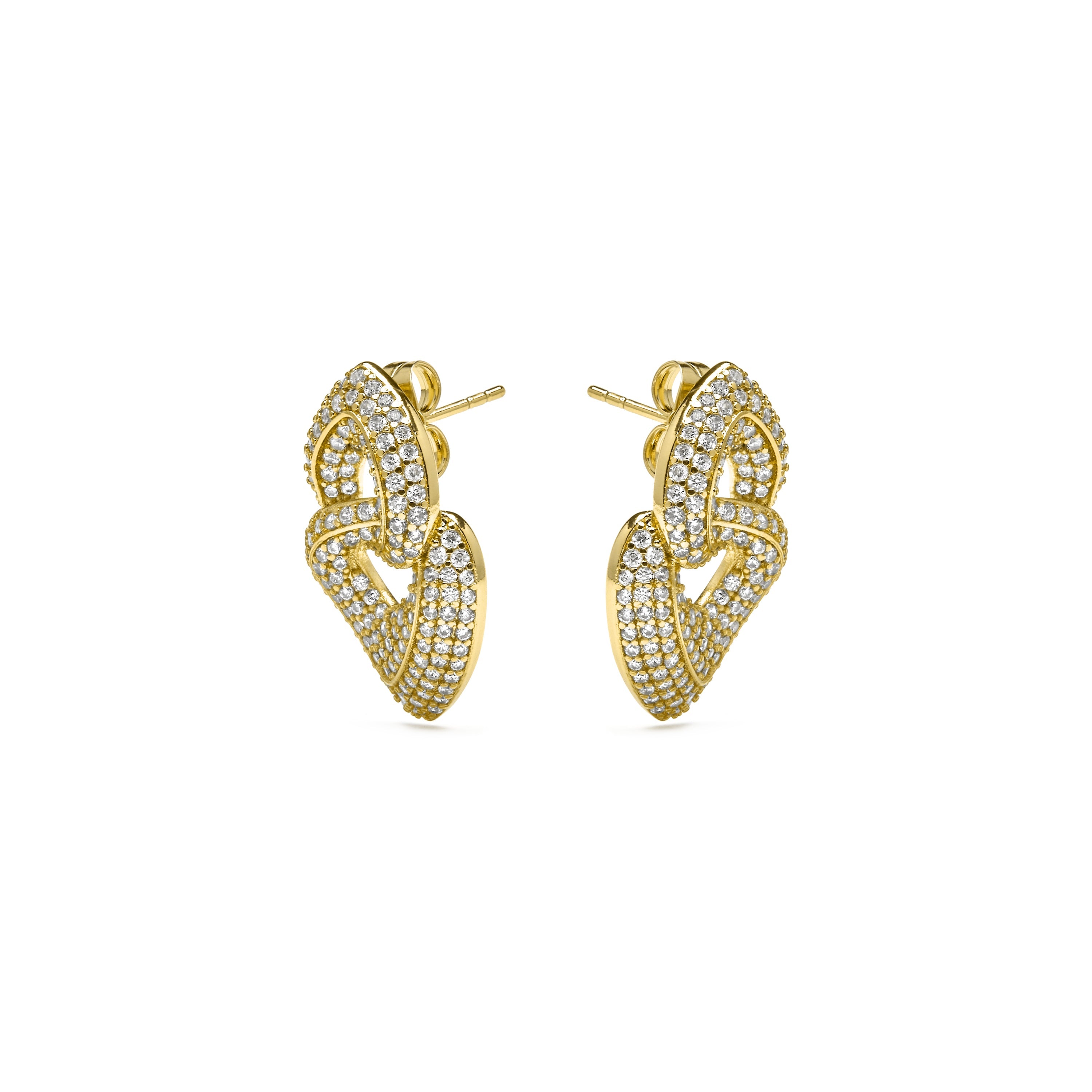 18k yellow gold finish and Brilliant Zircon earrings - Goyio
