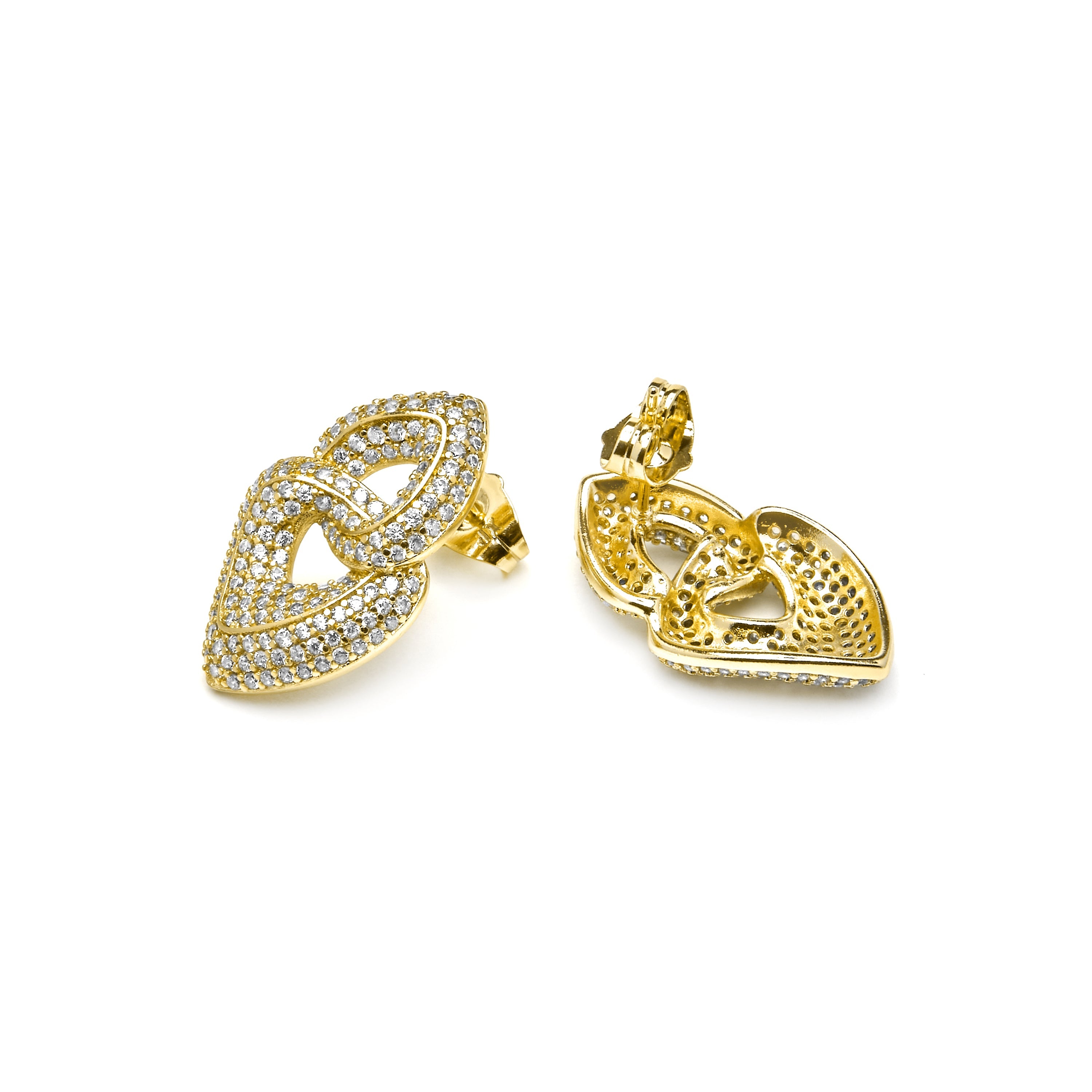 18k yellow gold finish and Brilliant Zircon earrings - Goyio