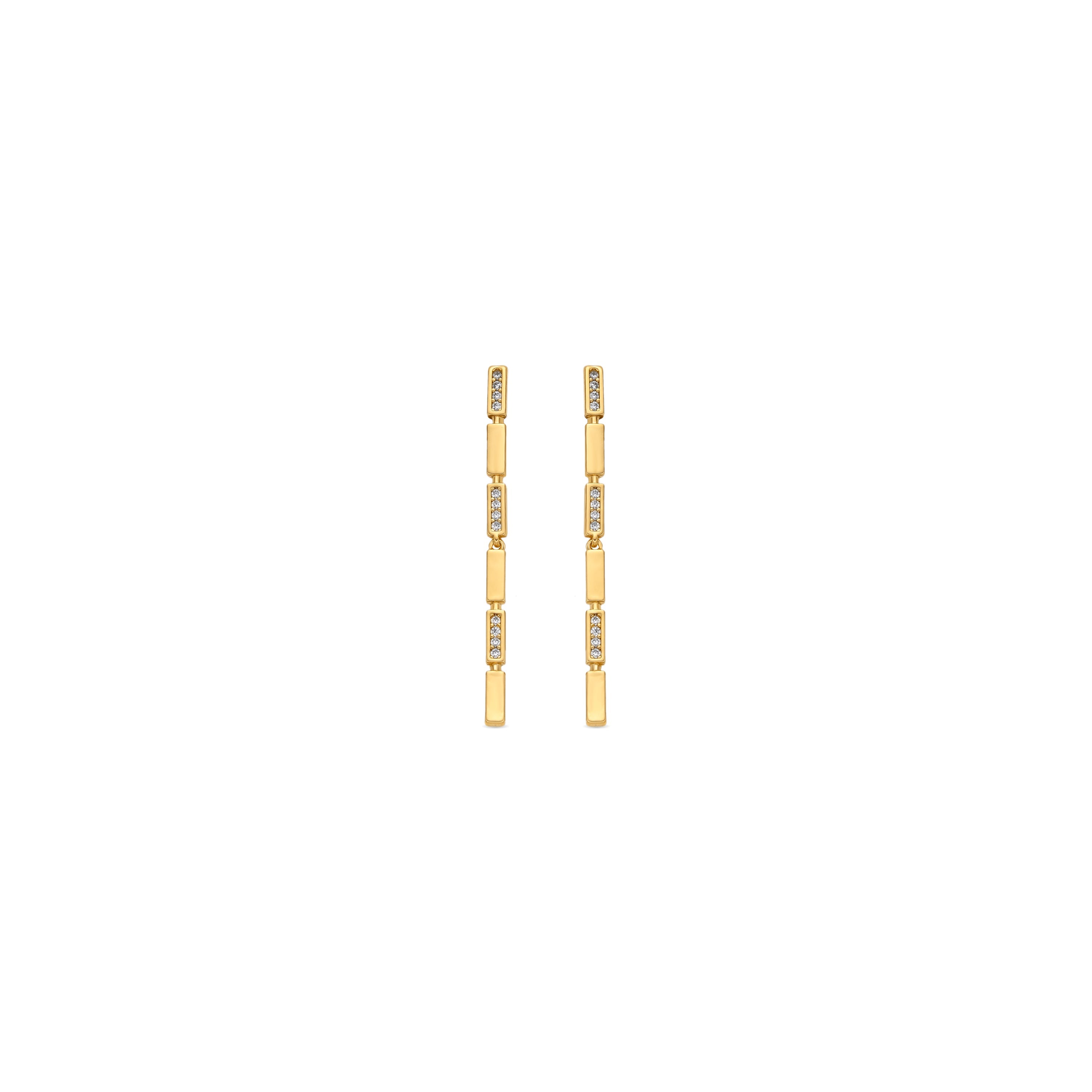 18k yellow gold finish earrings with brilliant zirconia - Viata