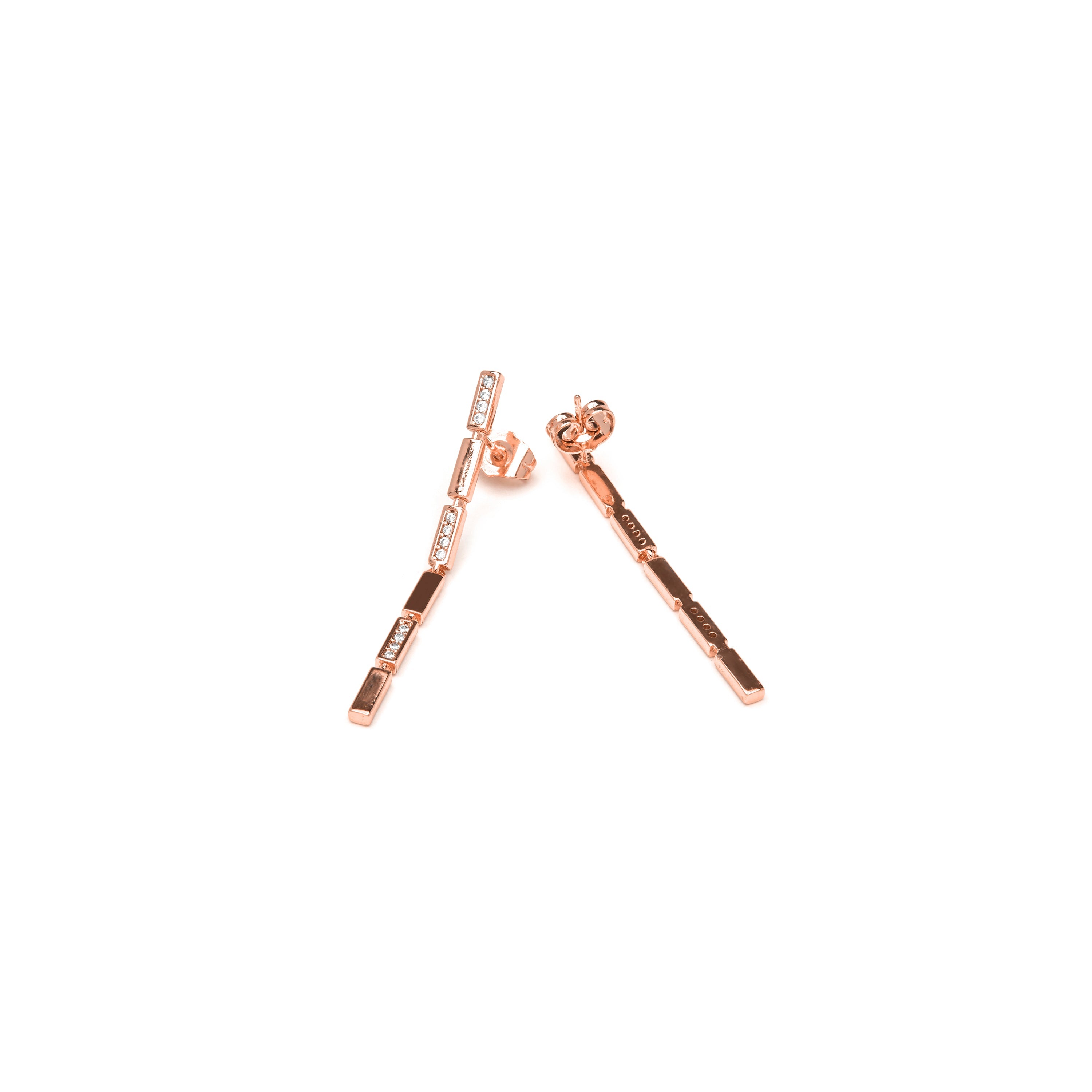 18k yellow gold finish earrings with brilliant zirconia - Eithe