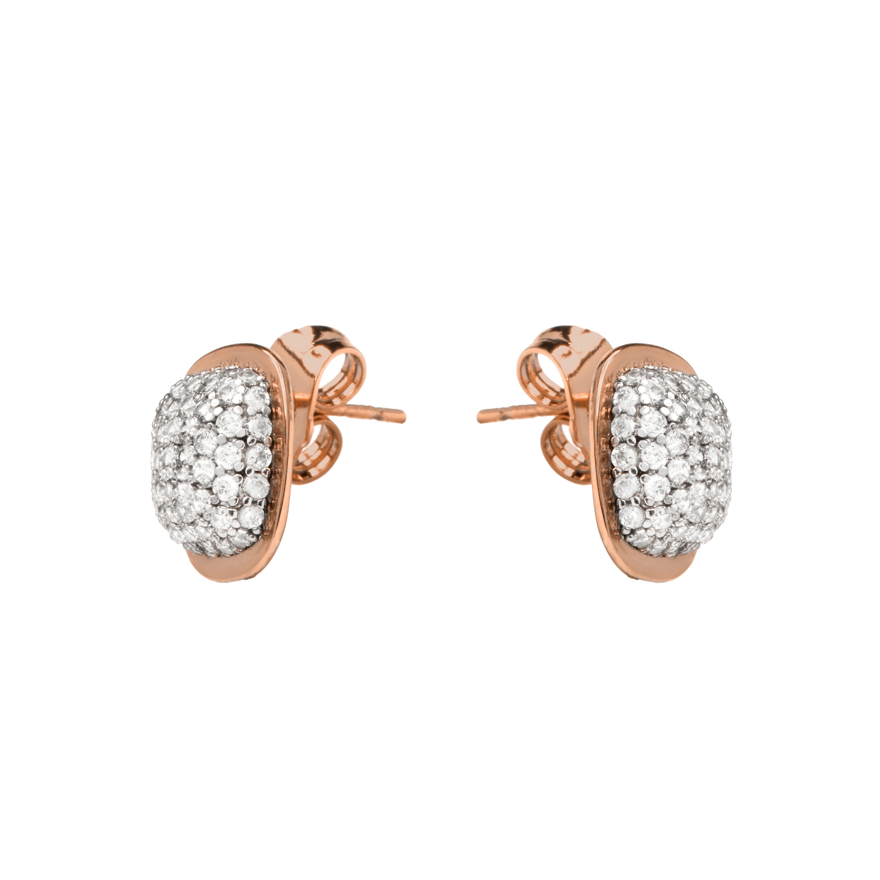 18k yellow gold finish earrings with brilliant zirconia - Risseli