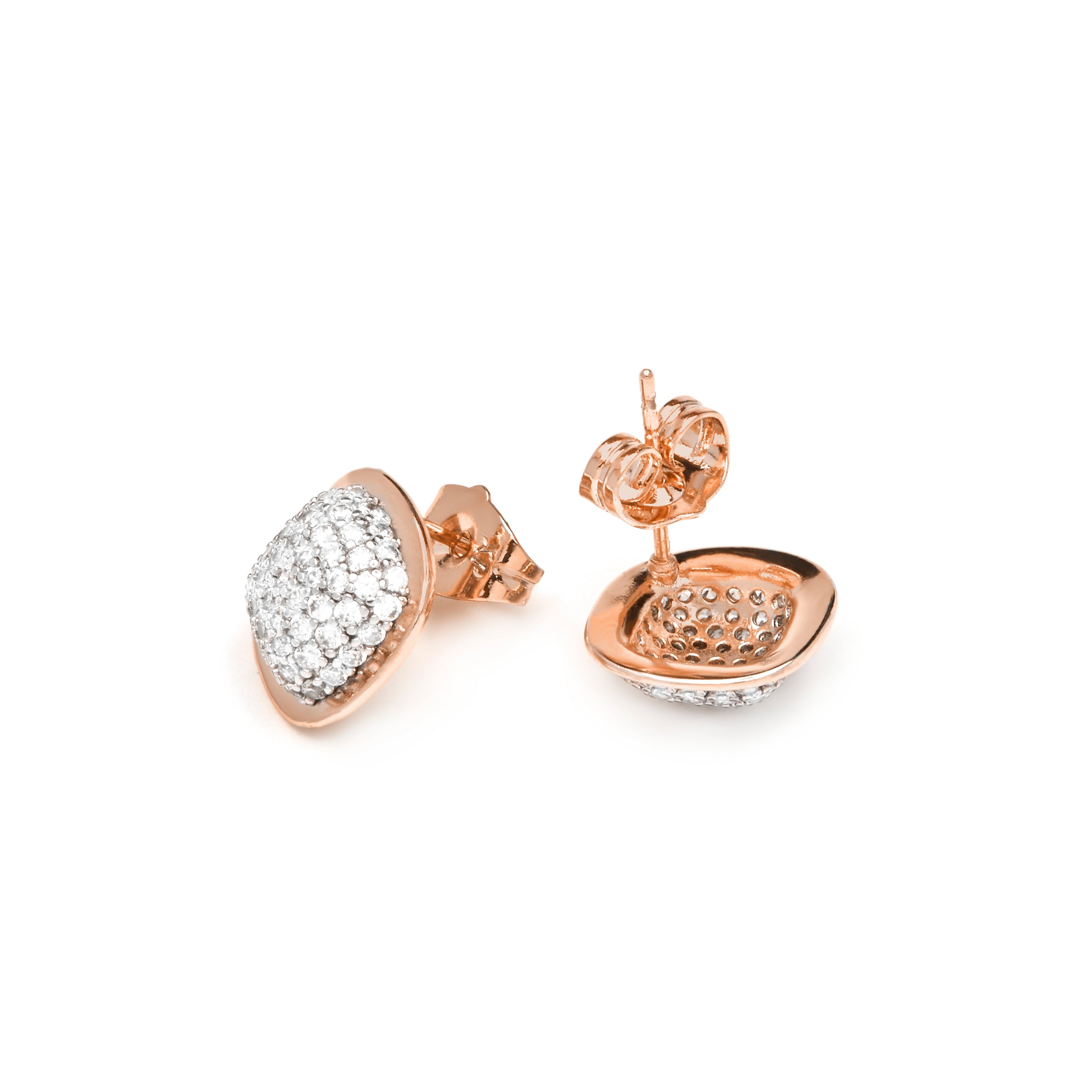 18k yellow gold finish earrings with brilliant zirconia - Risseli