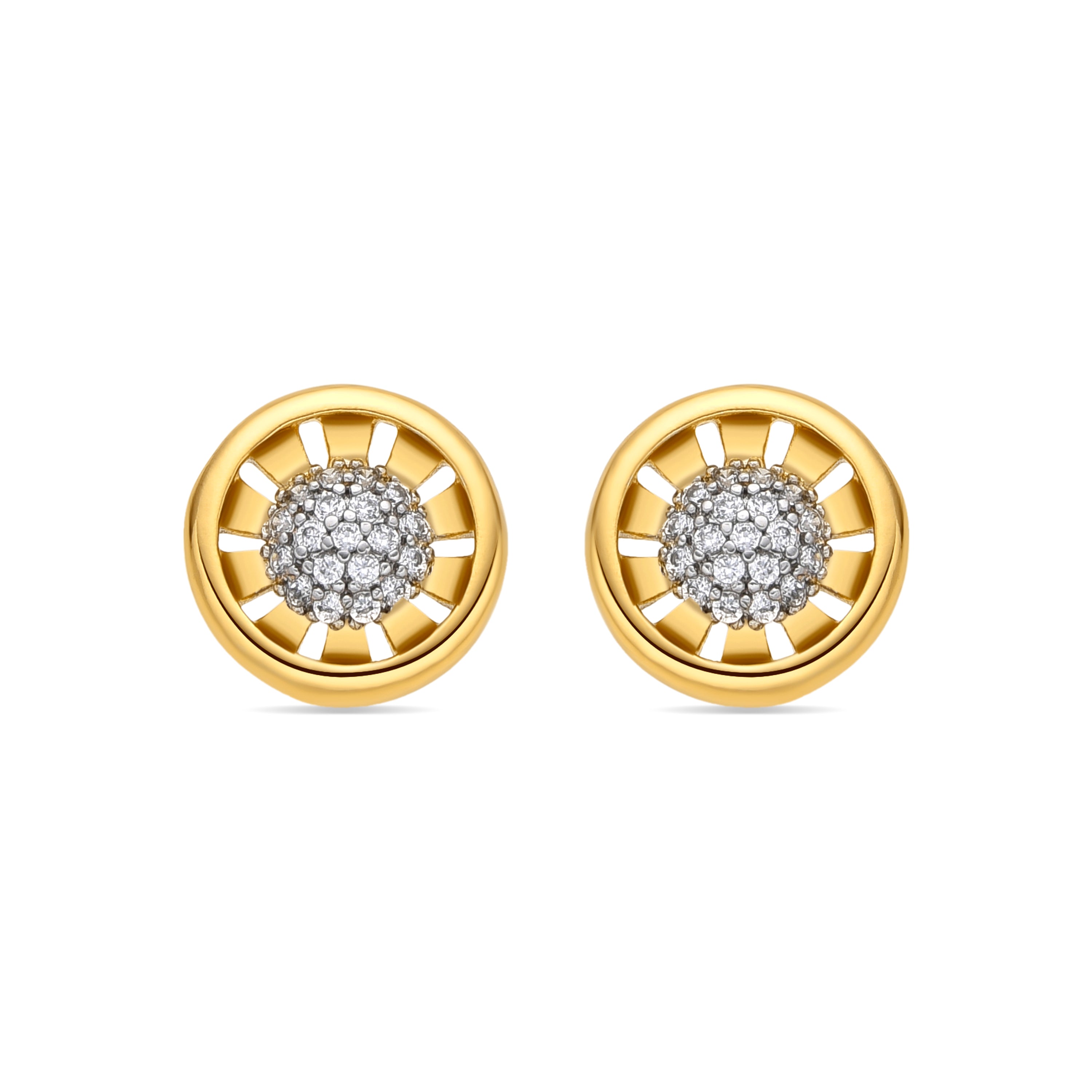 Pendientes acabado oro amarillo de 18k y Circonita Brillante - Guhux