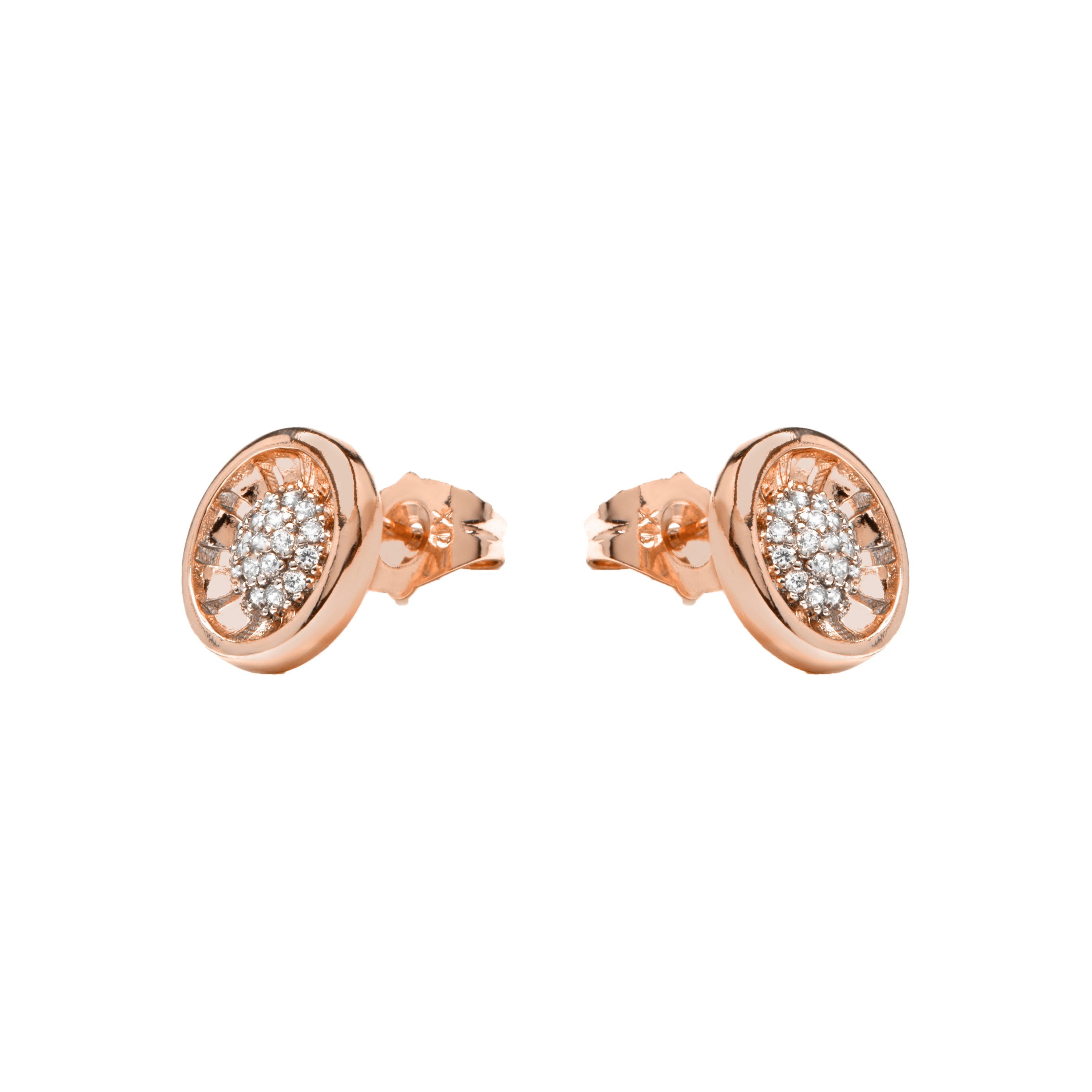 Pendientes acabado oro amarillo de 18k y Circonita Brillante - Guhux