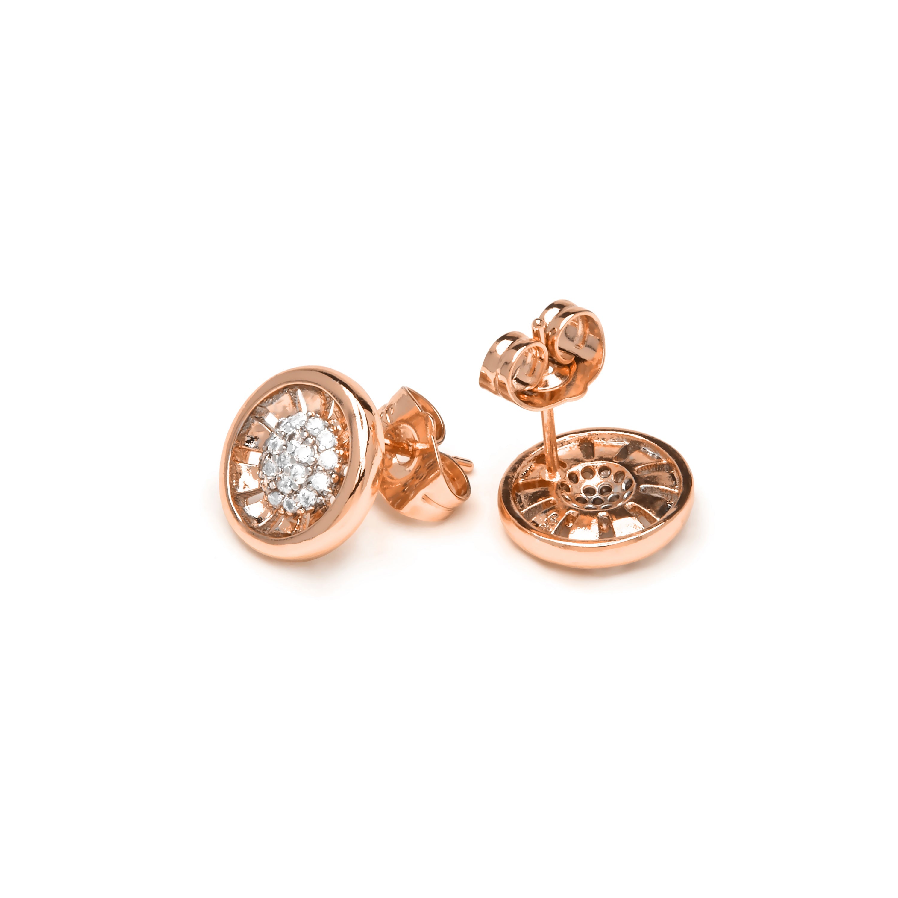 Pendientes acabado oro amarillo de 18k y Circonita Brillante - Guhux