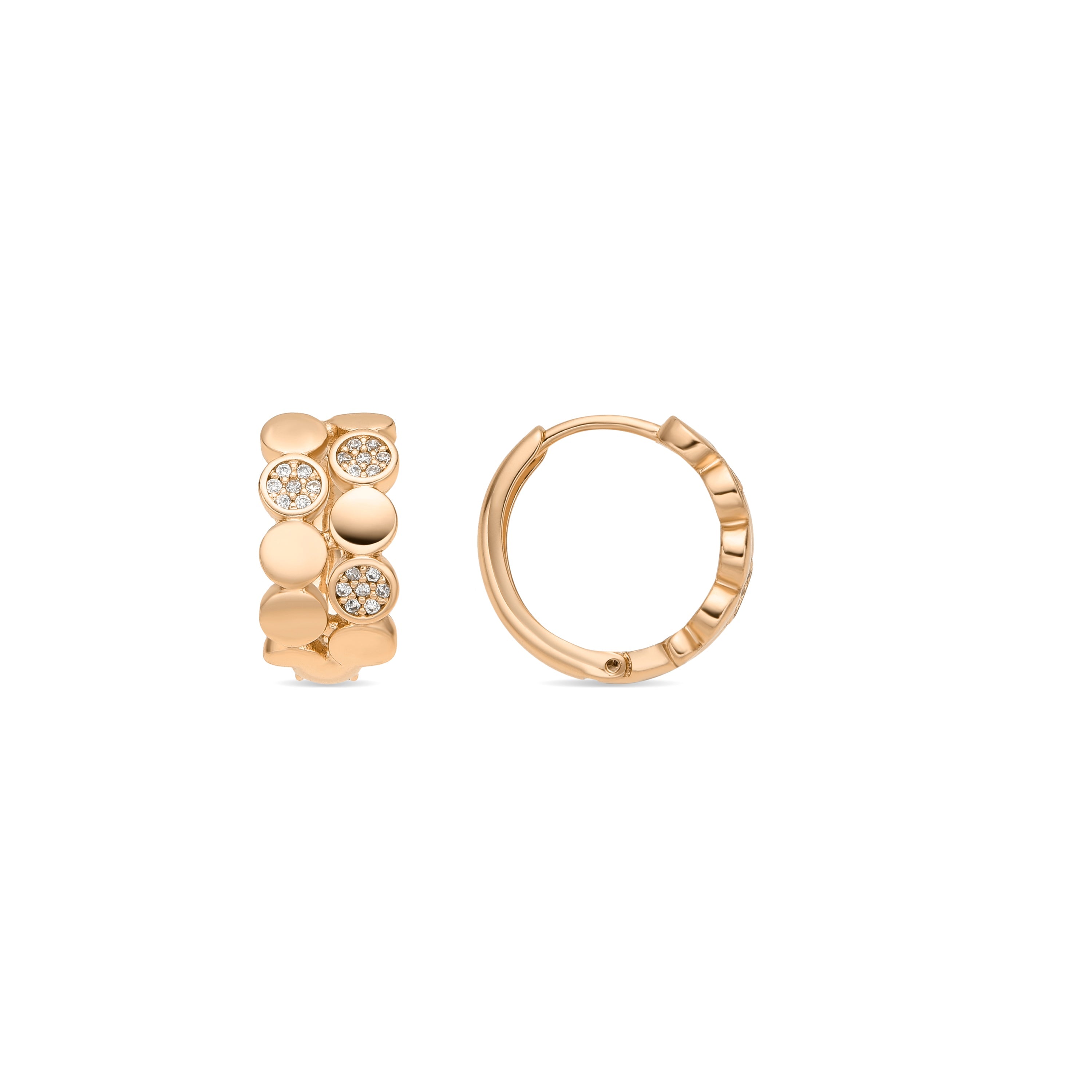 18k yellow gold finish earrings with brilliant zirconia - Emka