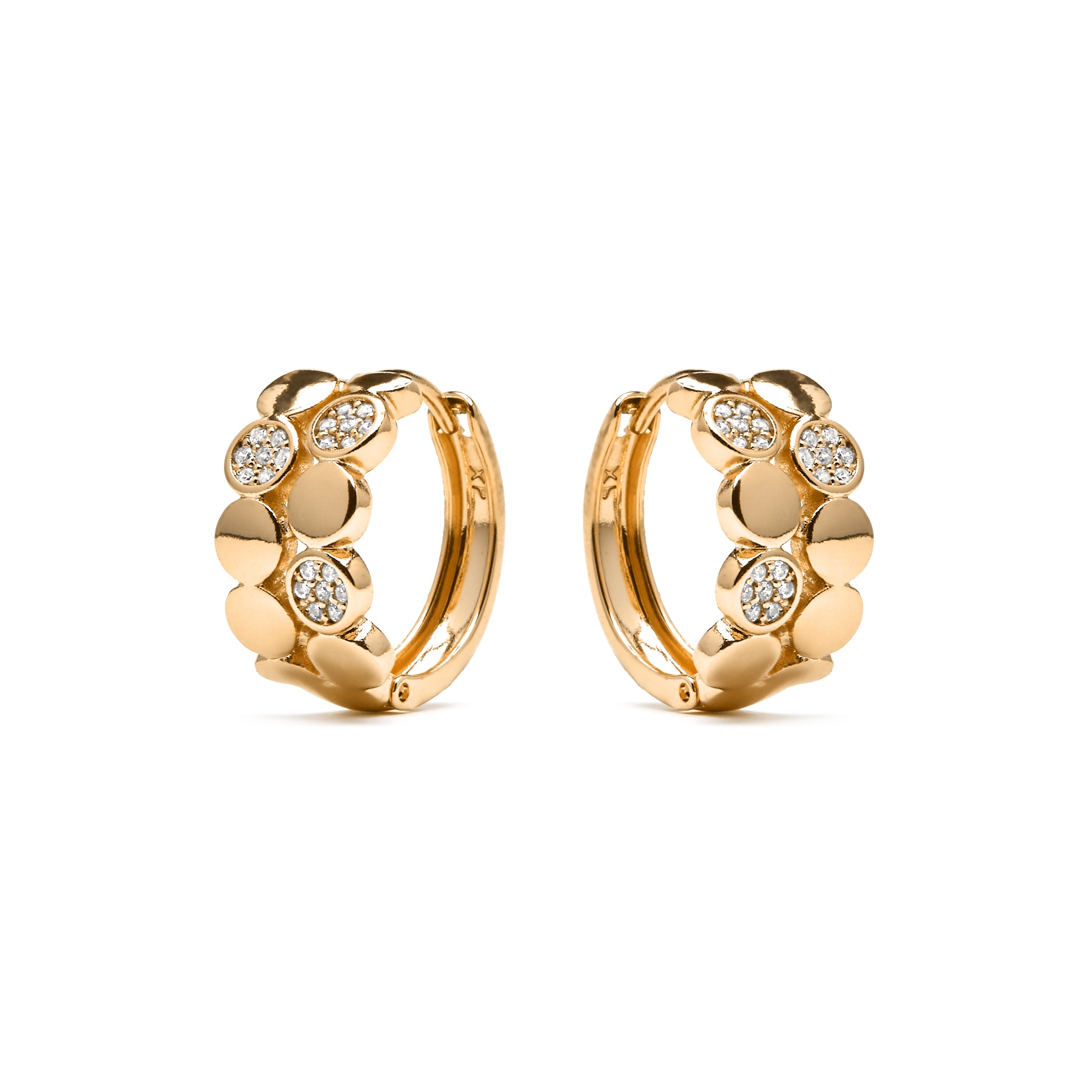 18k yellow gold finish earrings with brilliant zirconia - Emka