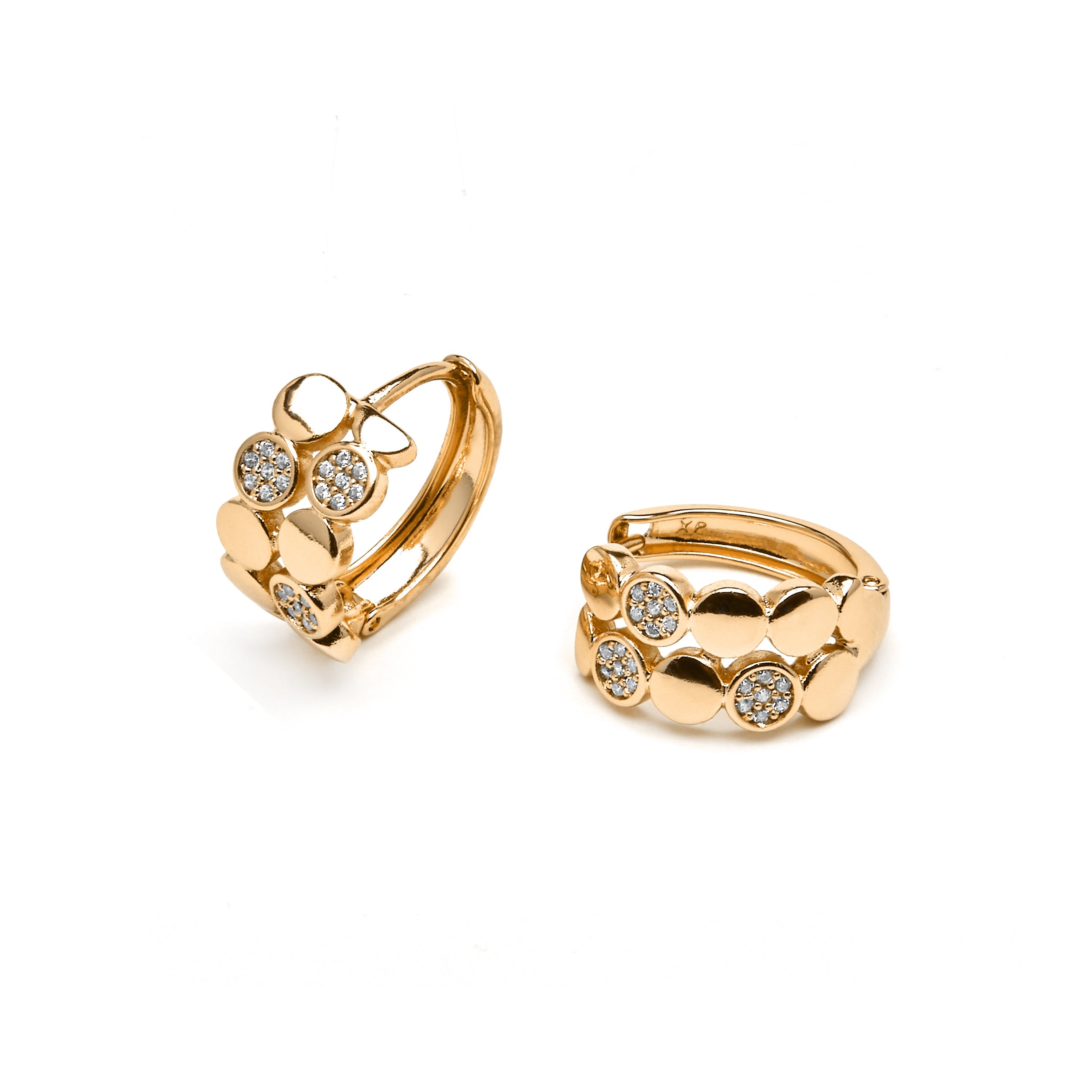 18k yellow gold finish earrings with brilliant zirconia - Emka