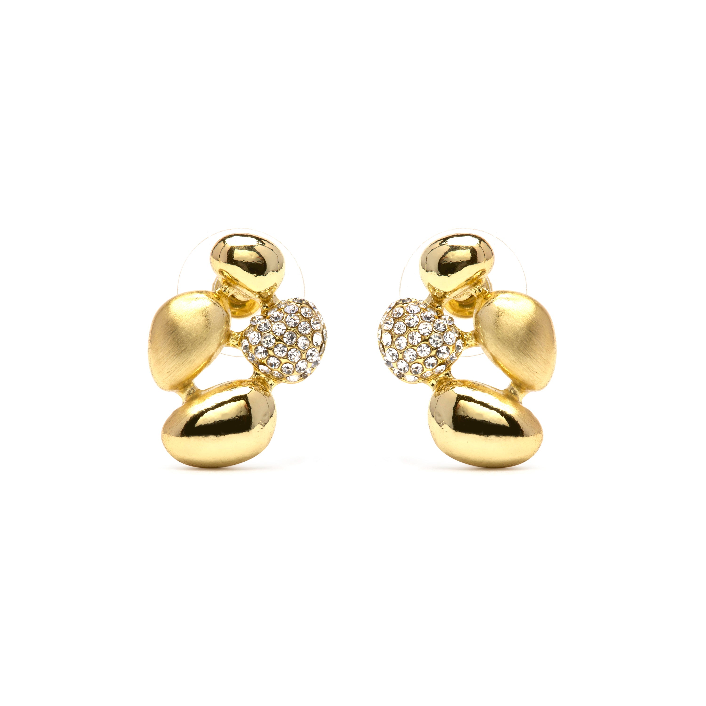 Brilliant Zirconia Earrings, 18k Yellow Gold Finish - Dau
