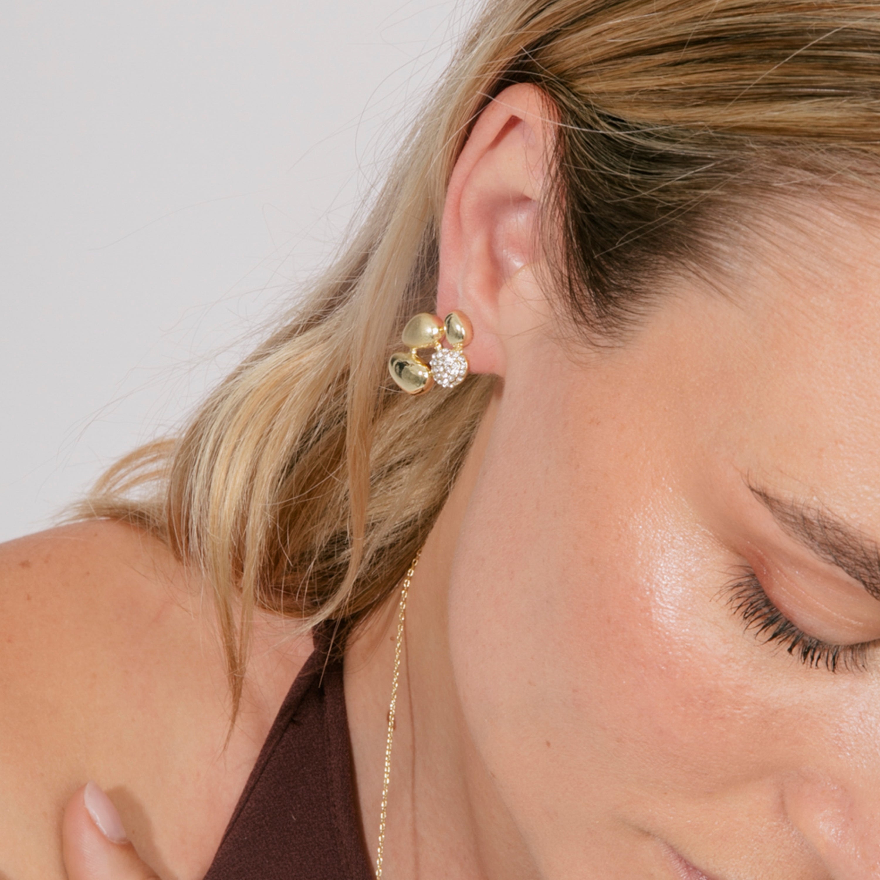 Brilliant Zirconia Earrings, 18k Yellow Gold Finish - Dau