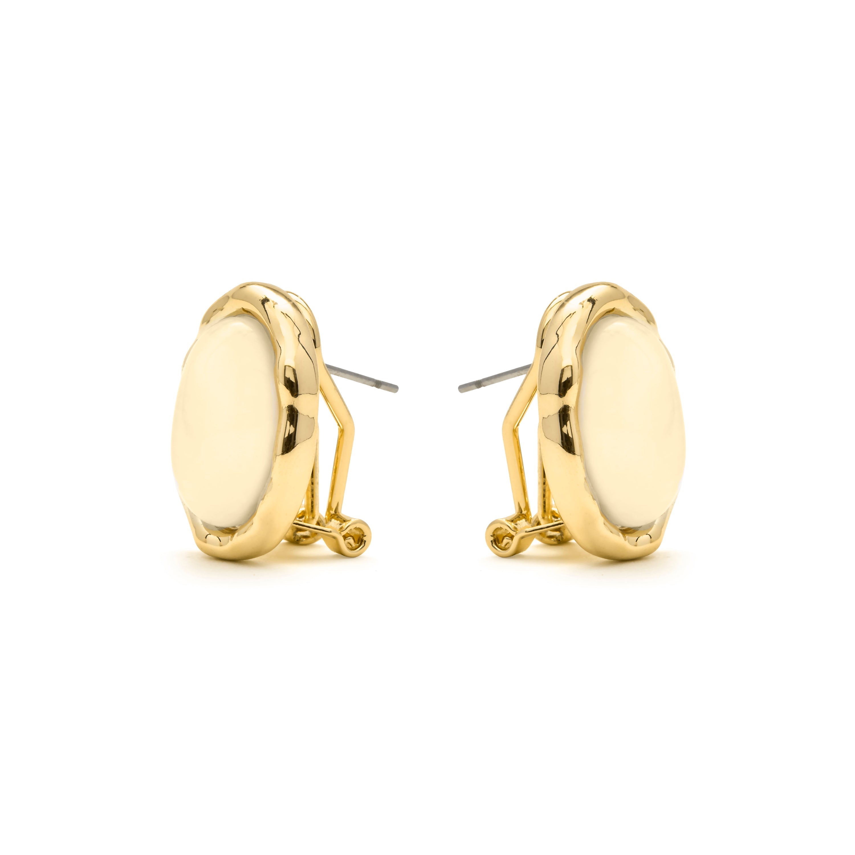18k Yellow Gold Cat Eye Earrings - Kadrea