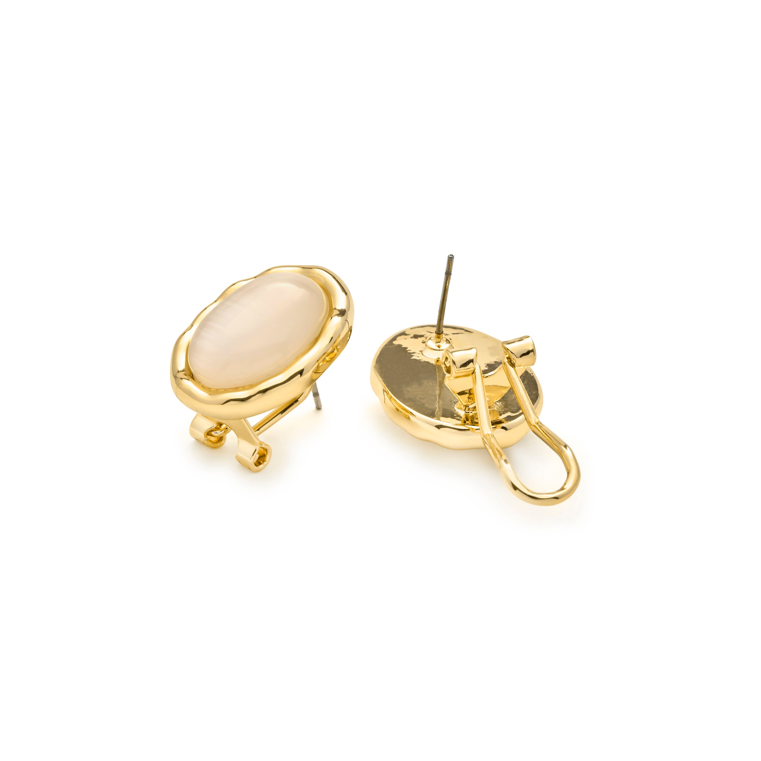 18k Yellow Gold Cat Eye Earrings - Kadrea