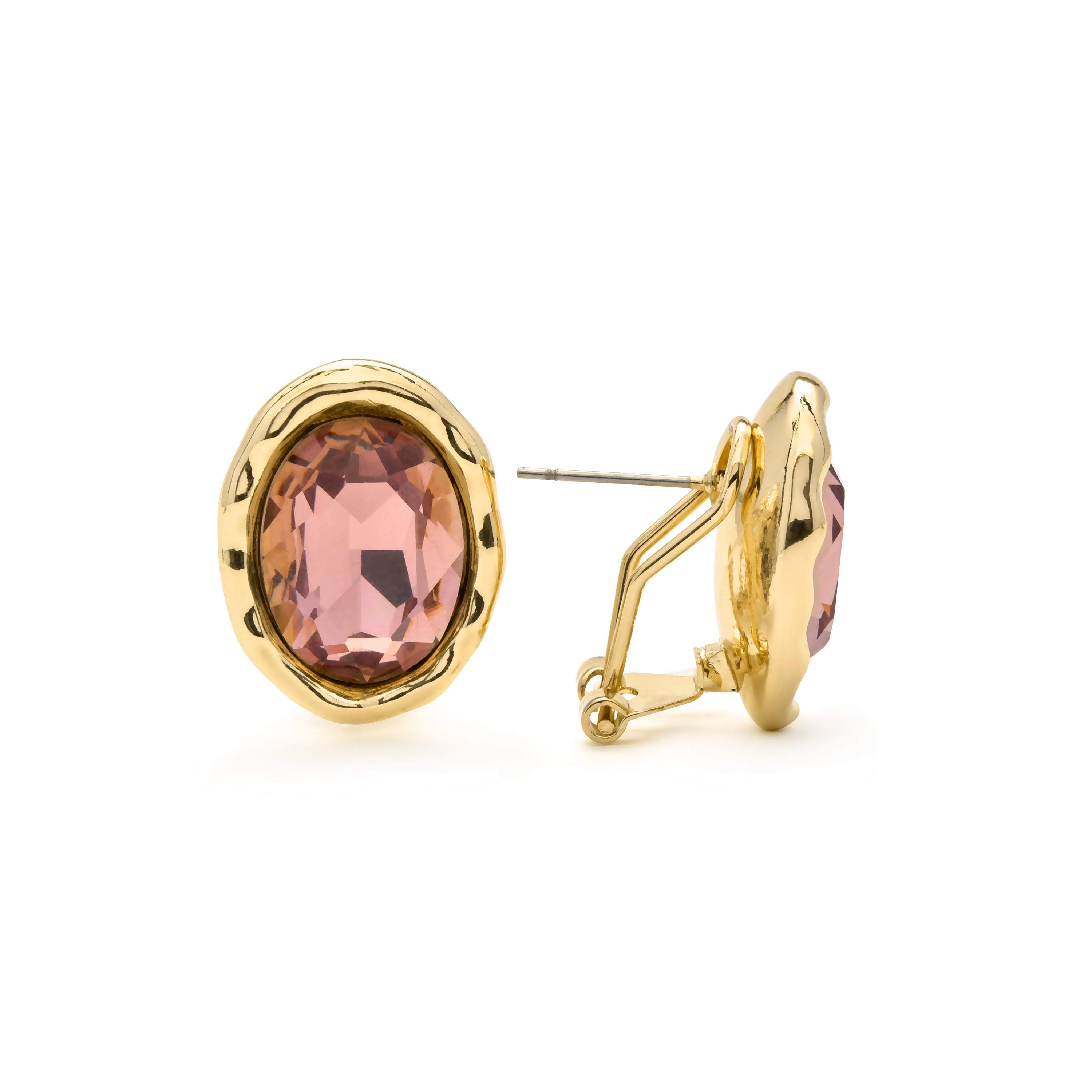18k Yellow Gold-Plated Brown Zirconia Earrings - Zalima