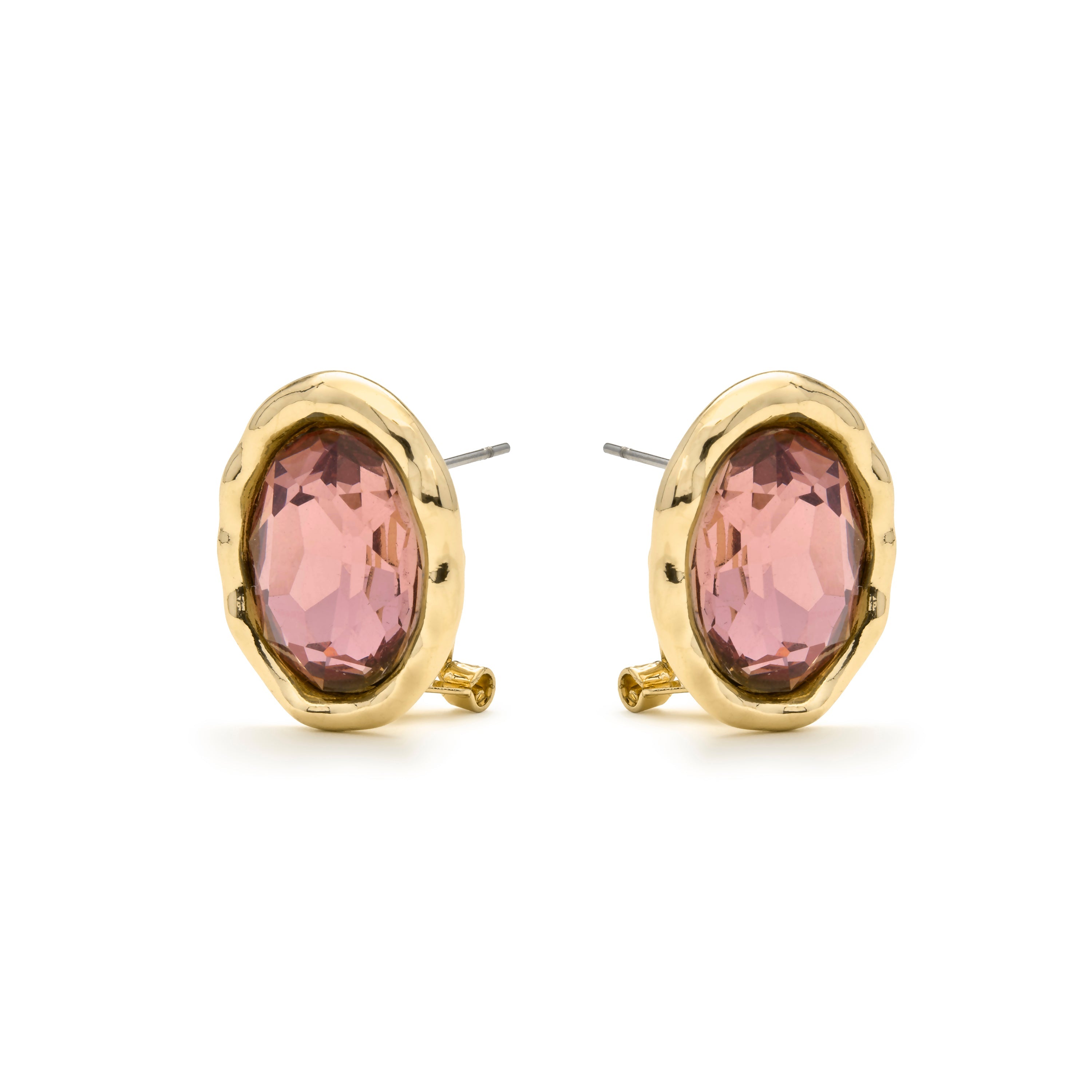 18k Yellow Gold-Plated Brown Zirconia Earrings - Zalima