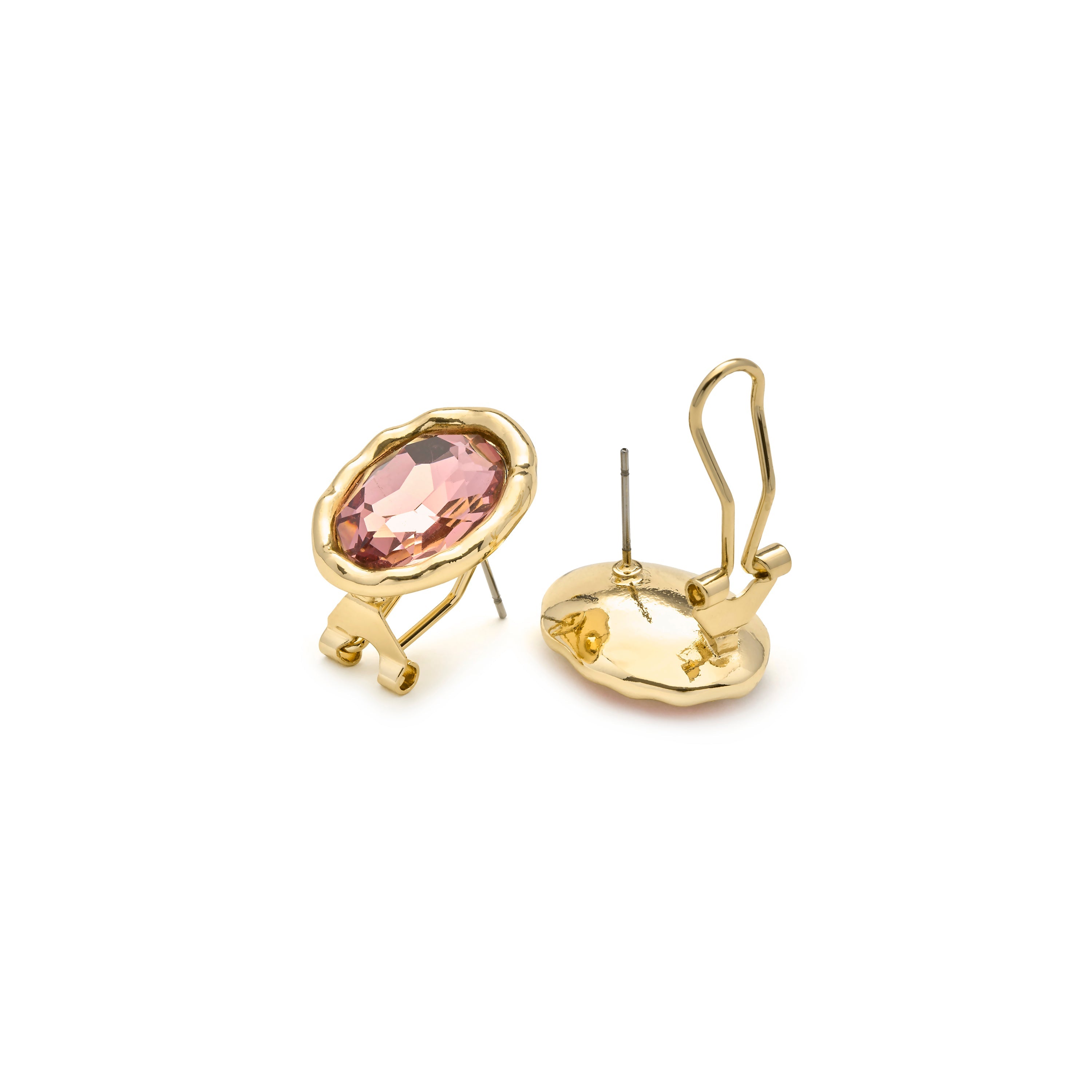18k Yellow Gold-Plated Brown Zirconia Earrings - Zalima