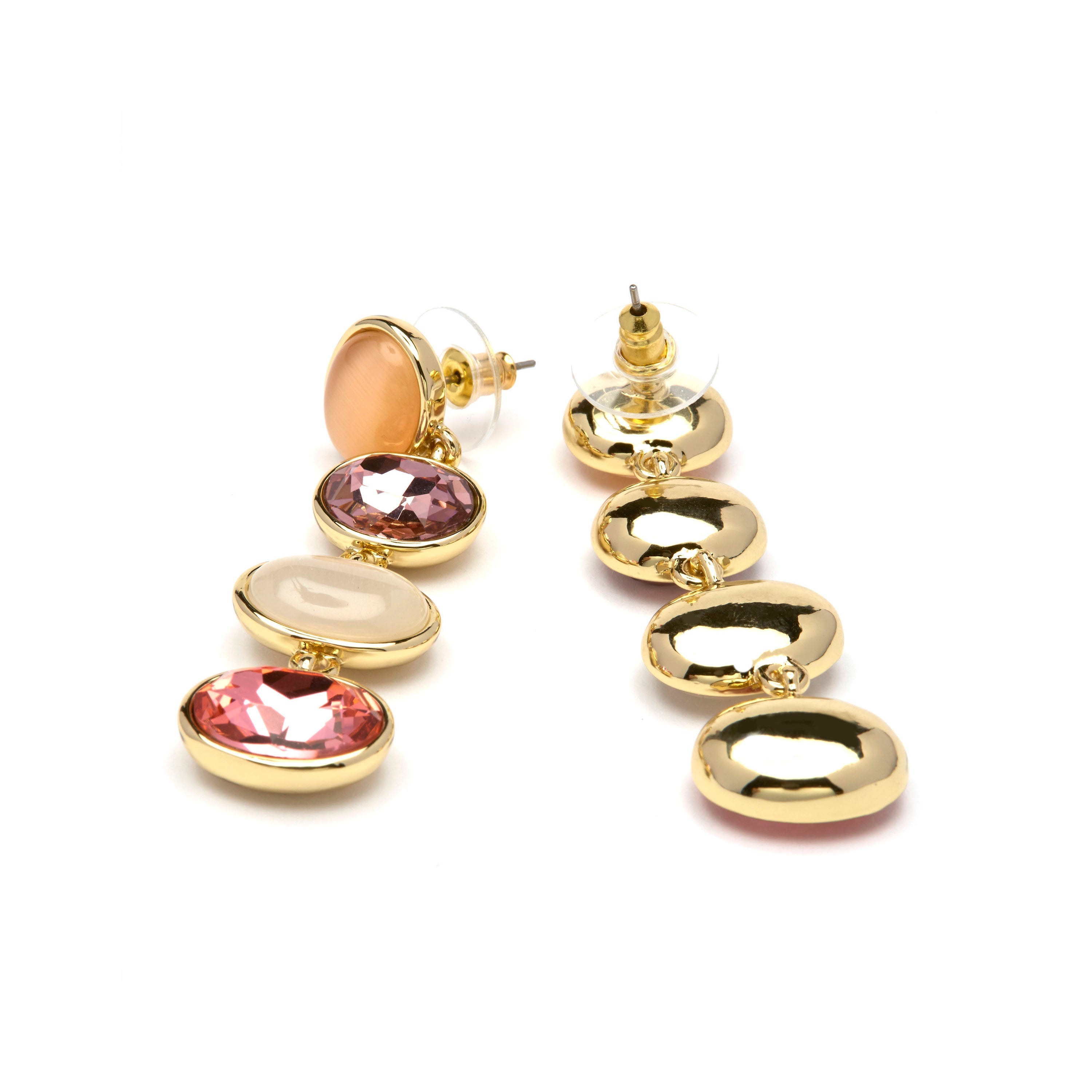 Multi-Colored Hydrothermal Quartz Earrings in 18k Yellow Gold - Gadna