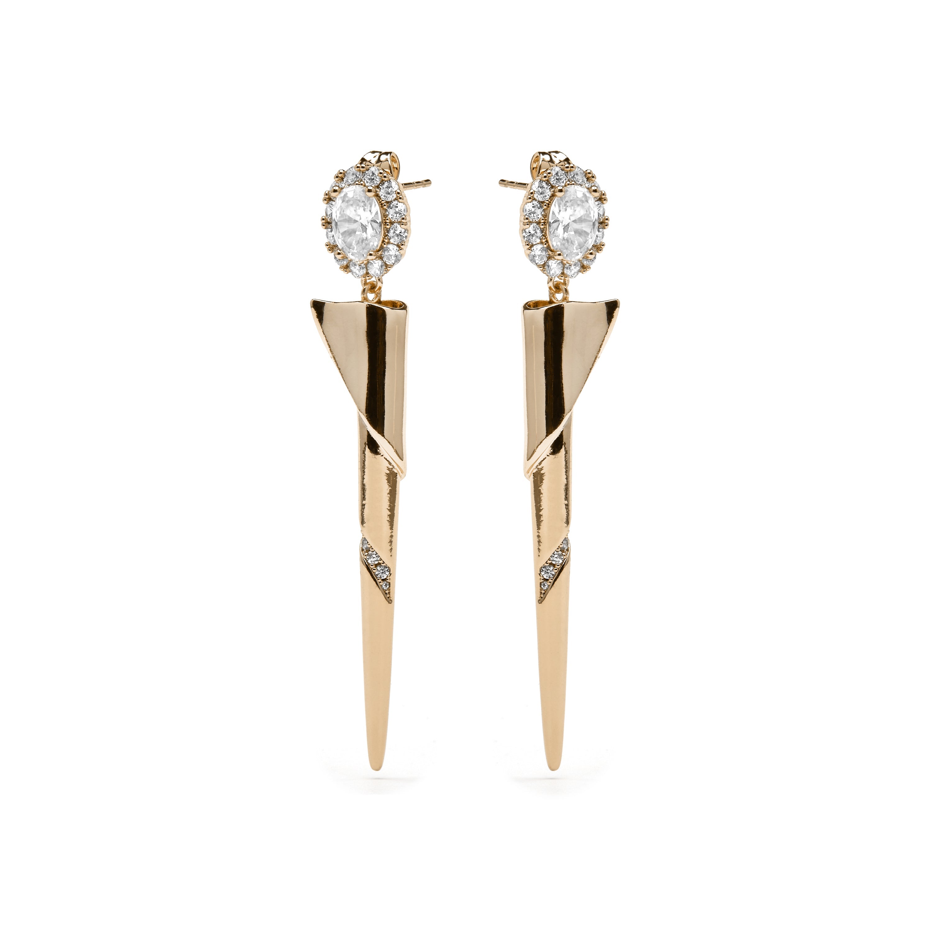 18k yellow gold finish earrings with brilliant zirconia - Tzin