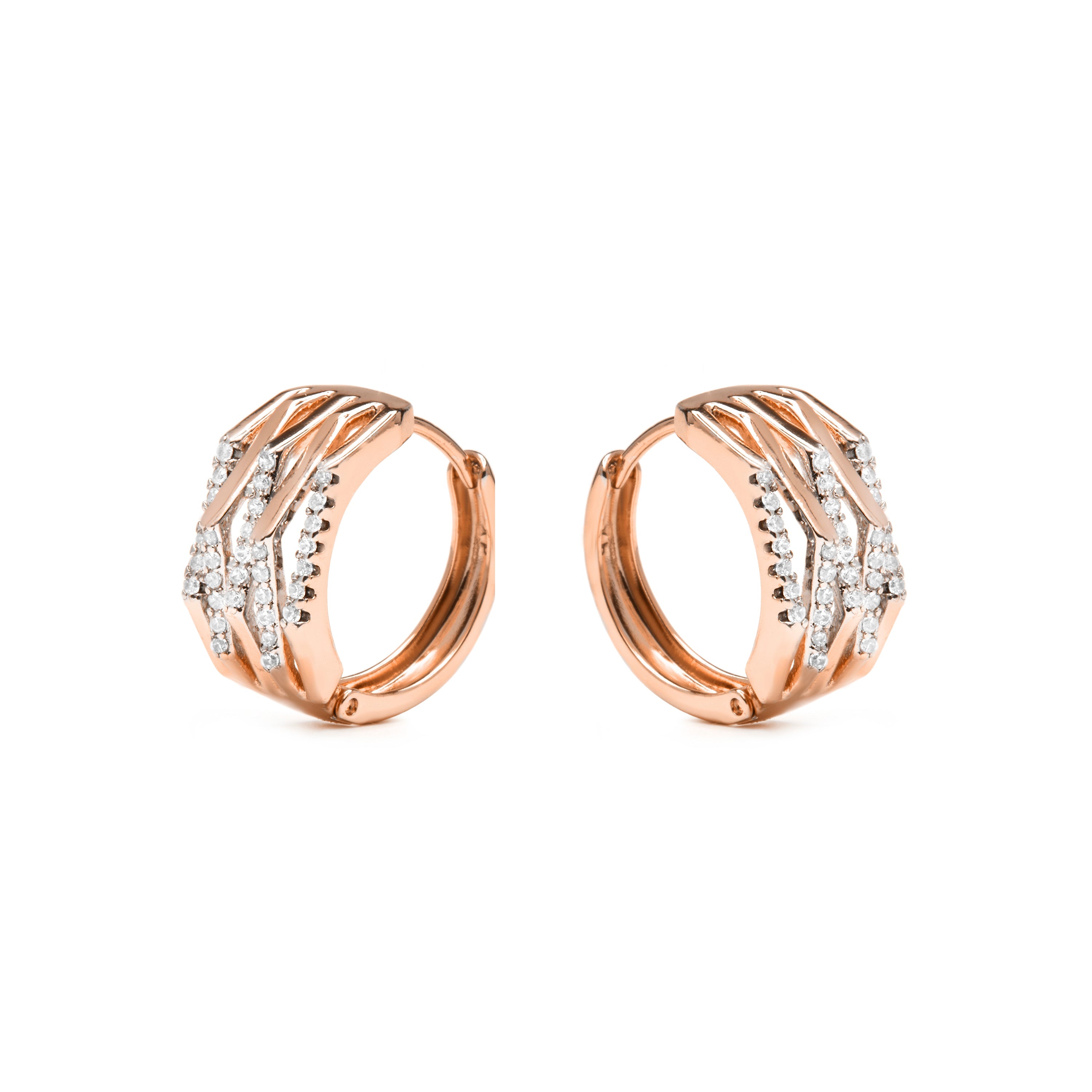 18k yellow gold finish earrings with brilliant zirconia - Userax