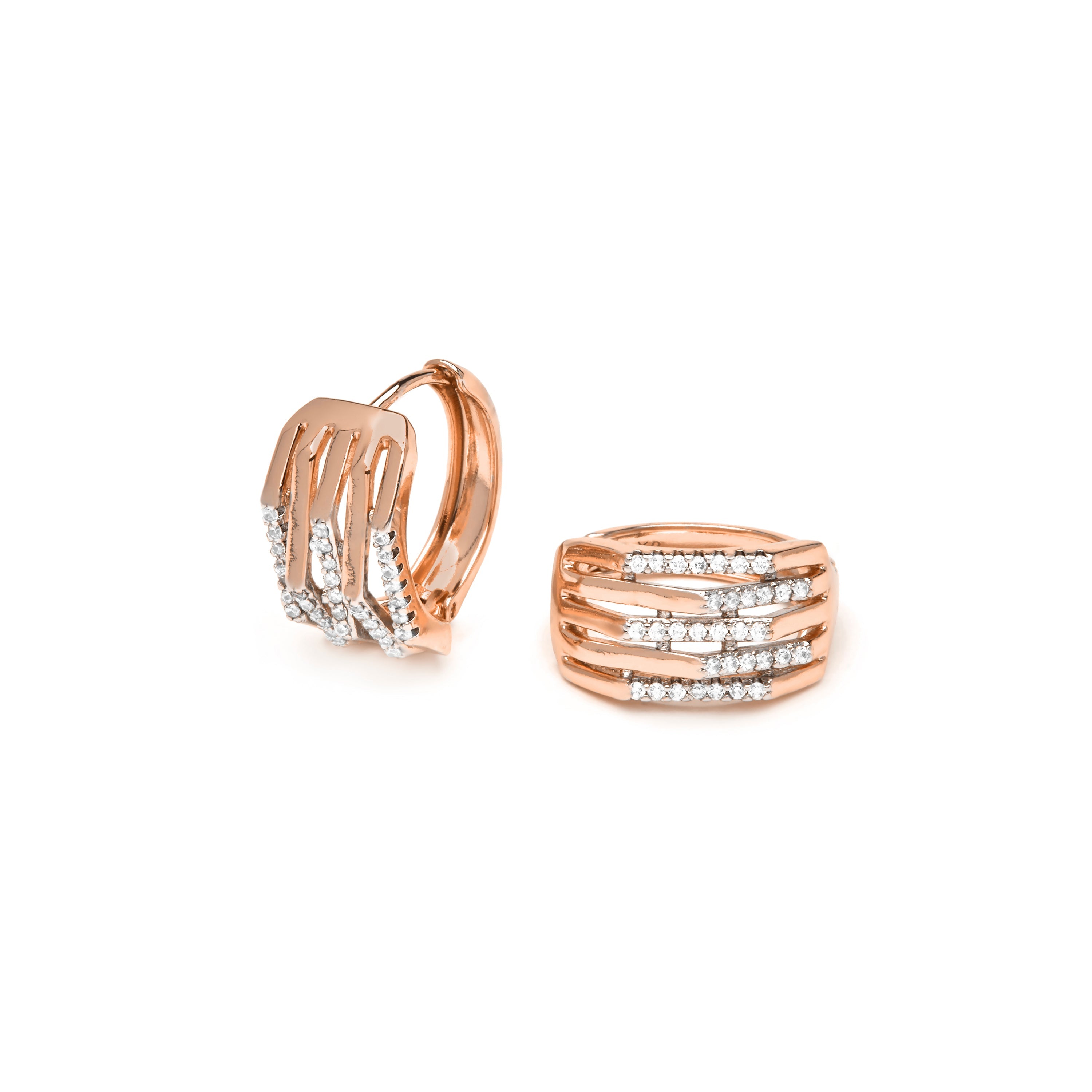 18k yellow gold finish earrings with brilliant zirconia - Userax