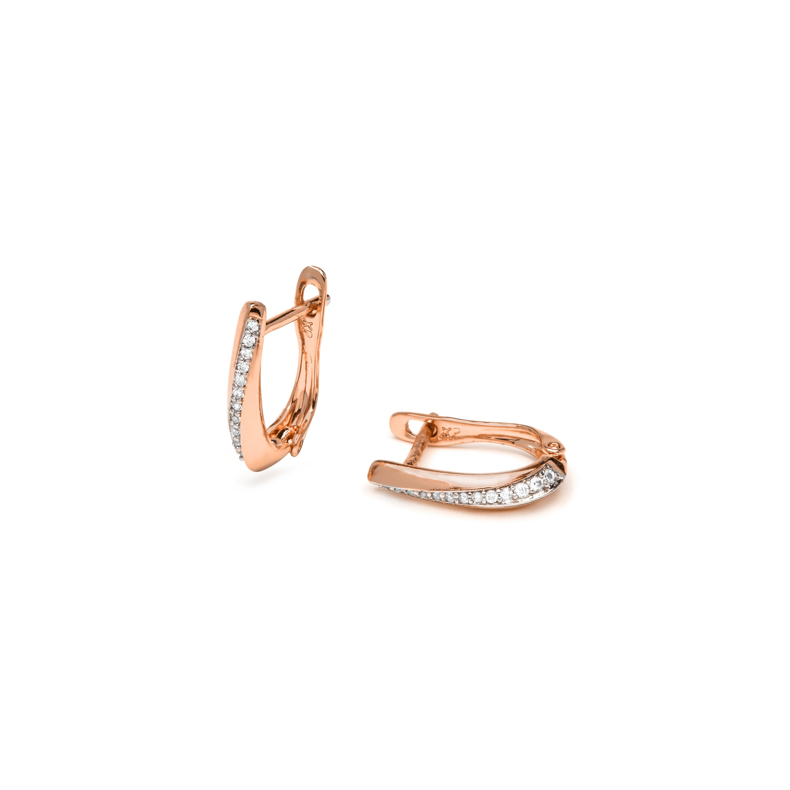 Brincos com acabamento em ouro amarelo 18k e Zircônia Brilhante - Iquen