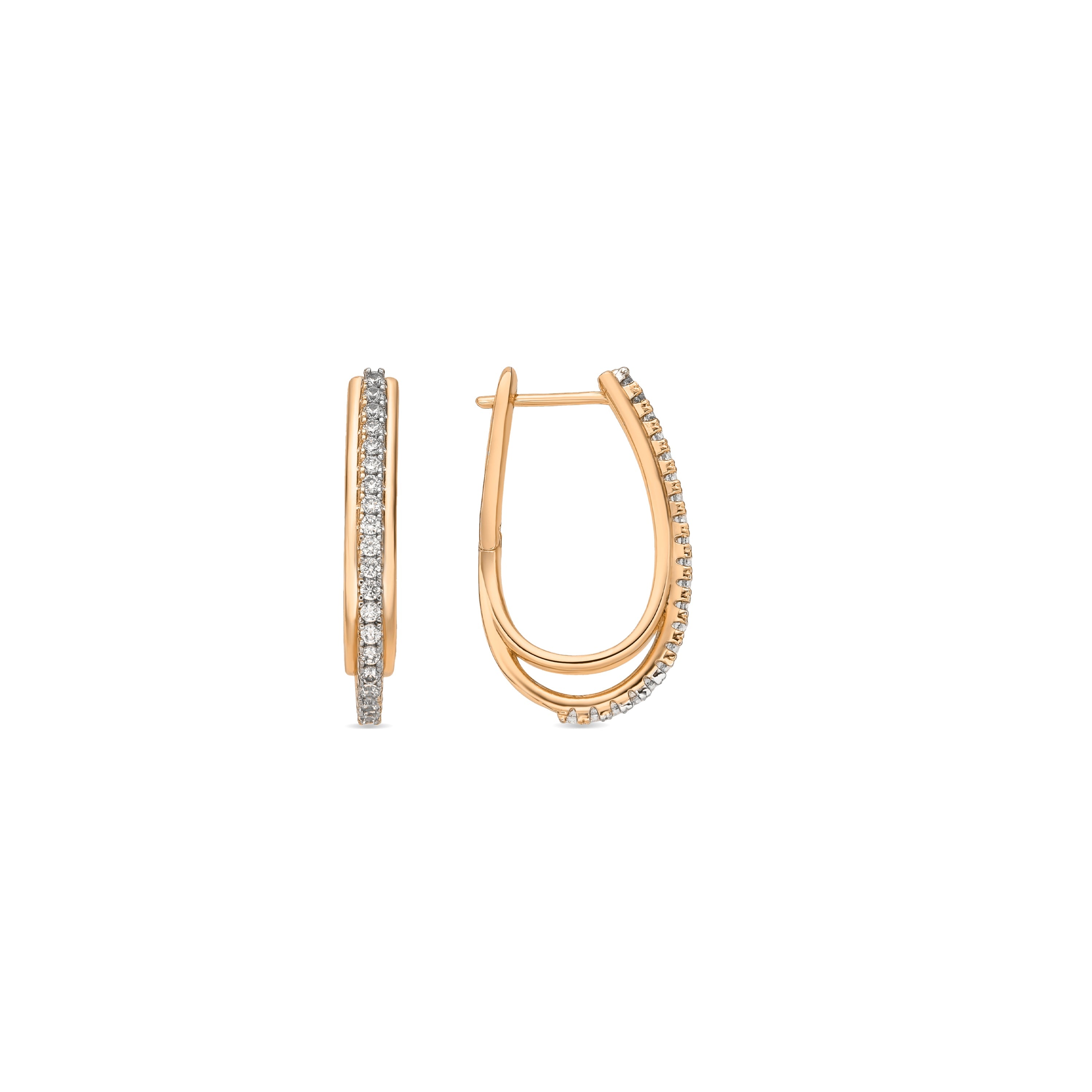 Brincos com acabamento em ouro amarelo 18k e Zircônia Brilhante - Boku