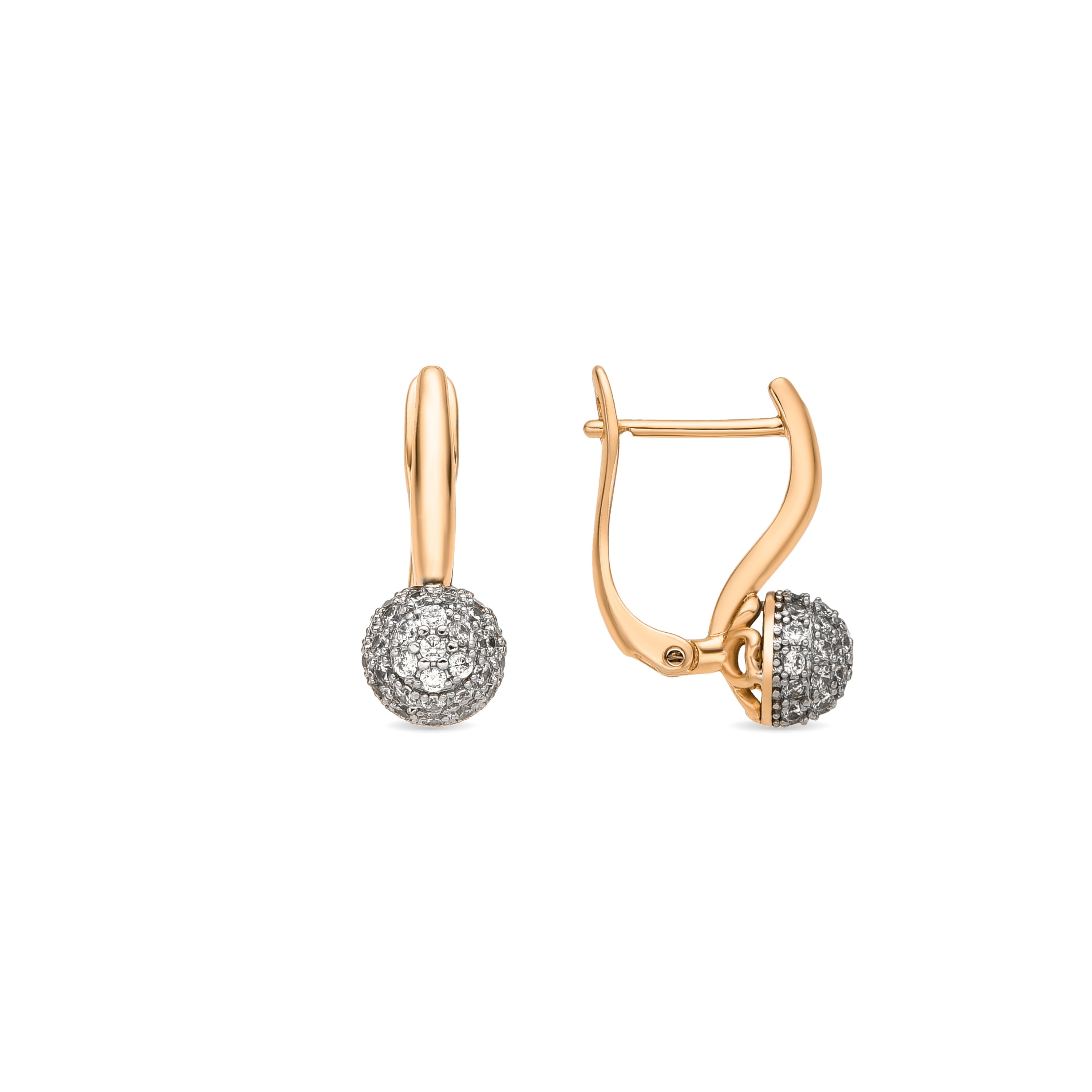 18k yellow gold finish earrings with brilliant zirconia - Mnio