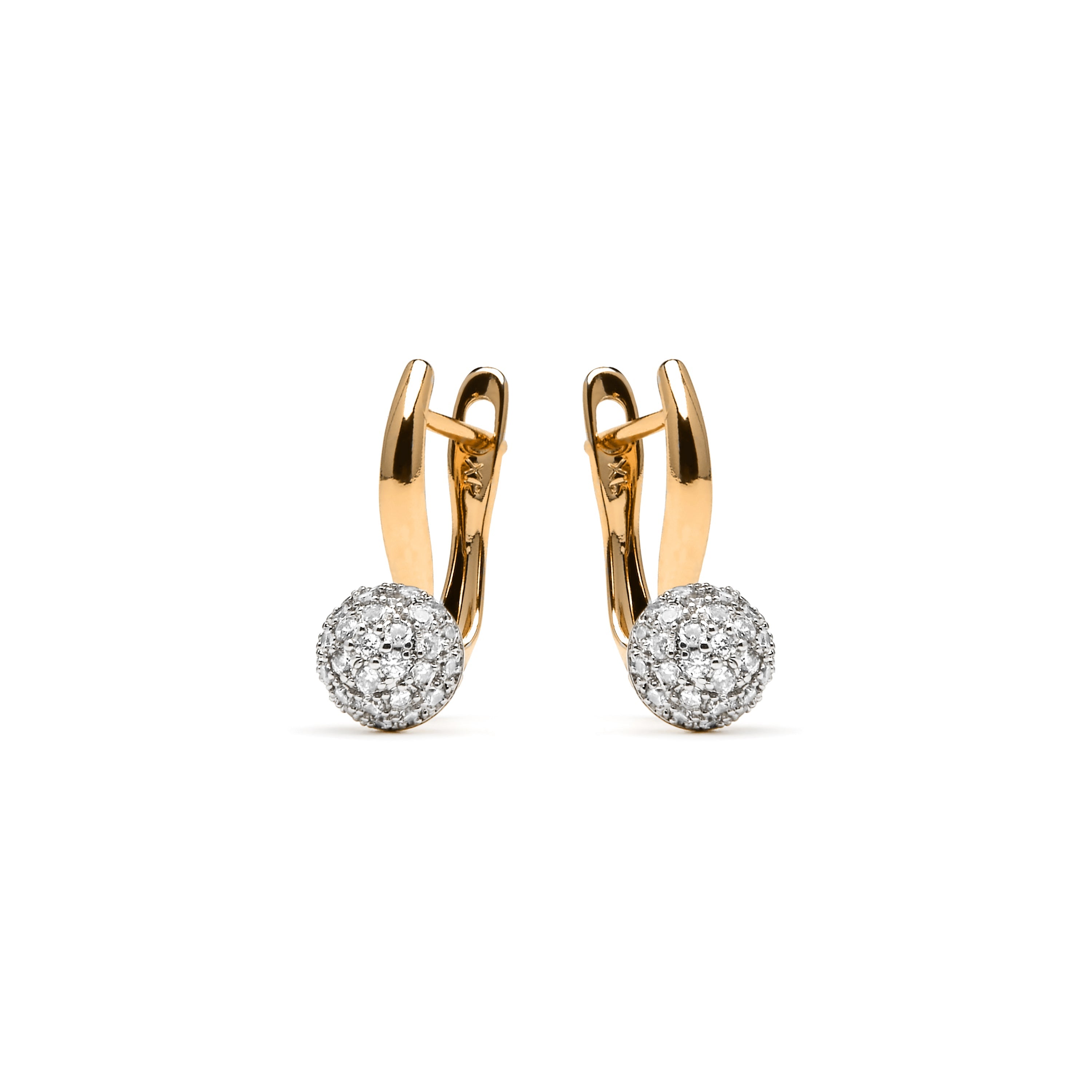 18k yellow gold finish earrings with brilliant zirconia - Mnio