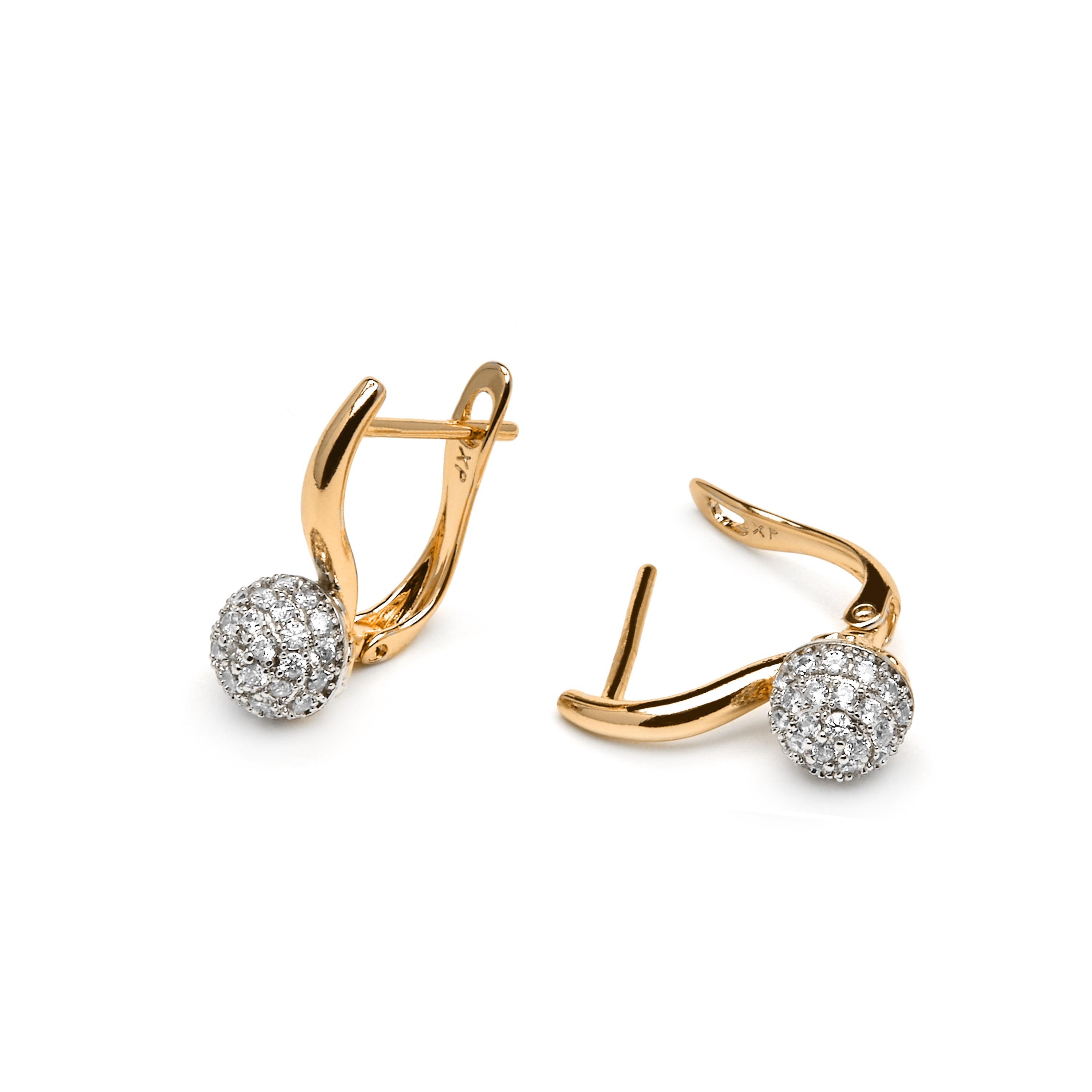 18k yellow gold finish earrings with brilliant zirconia - Mnio