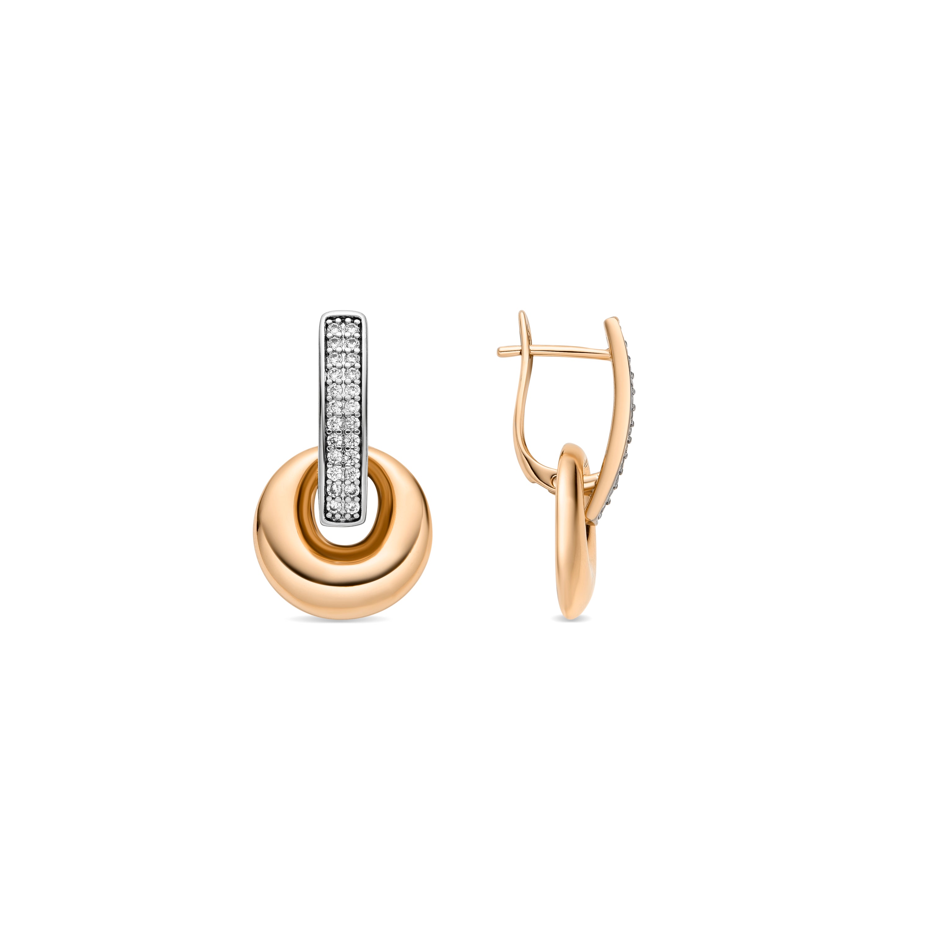 18k yellow gold finish earrings with brilliant zirconia - Kipol