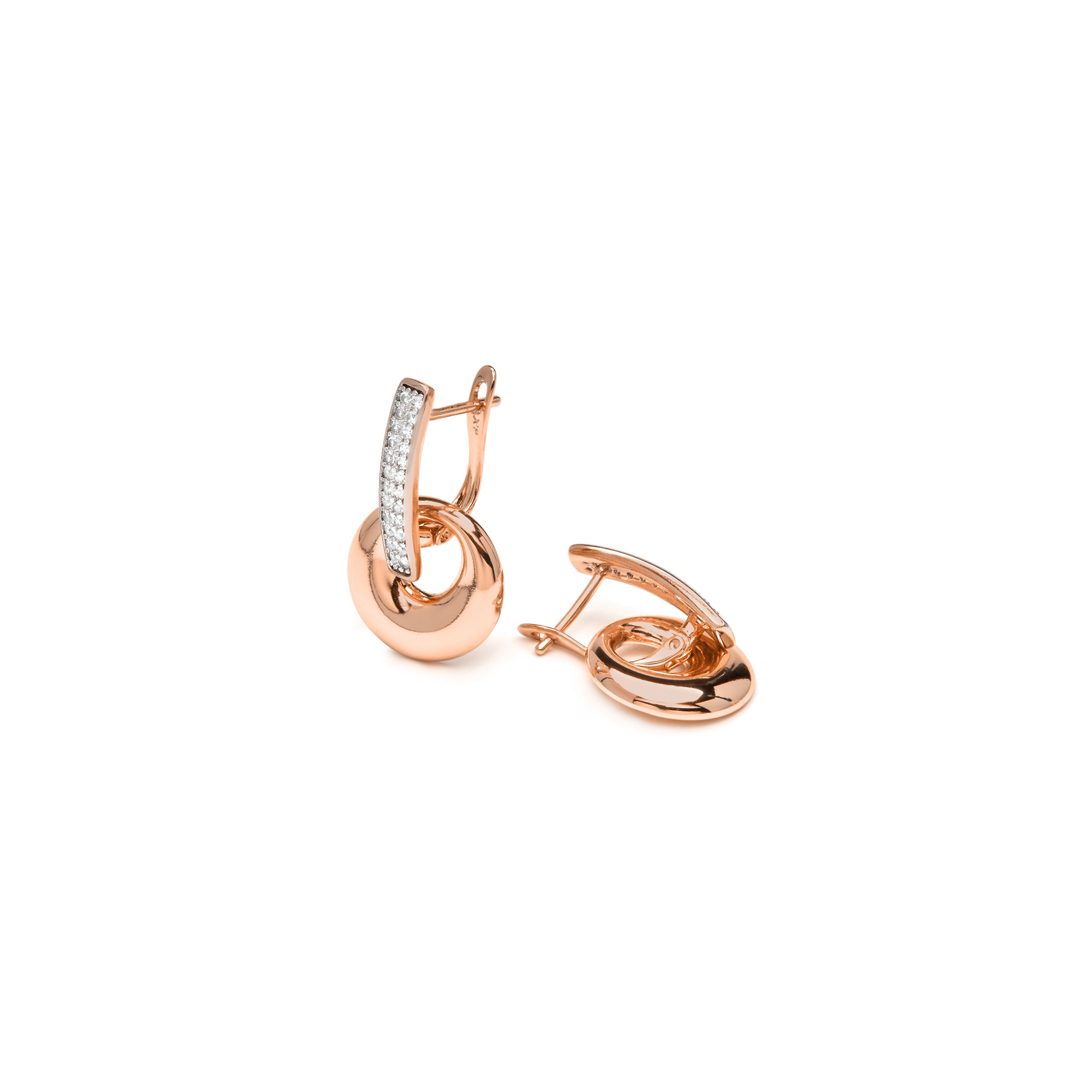 18k yellow gold finish earrings with brilliant zirconia - Kipol