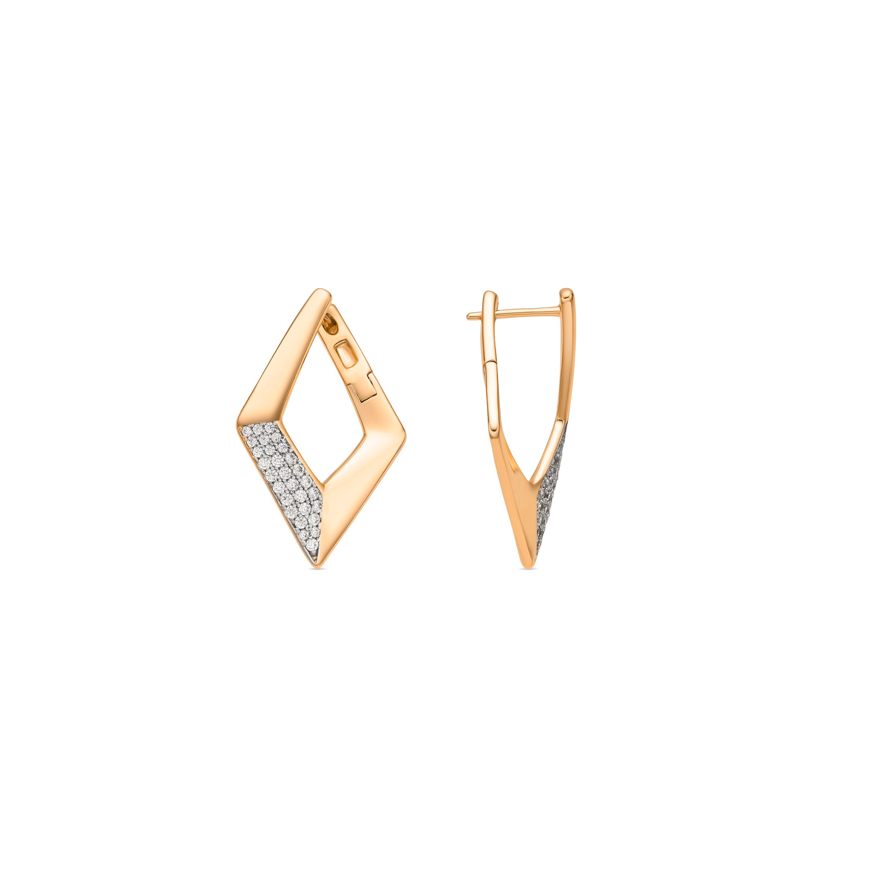 18k yellow gold finish earrings with brilliant zirconia - Ssara
