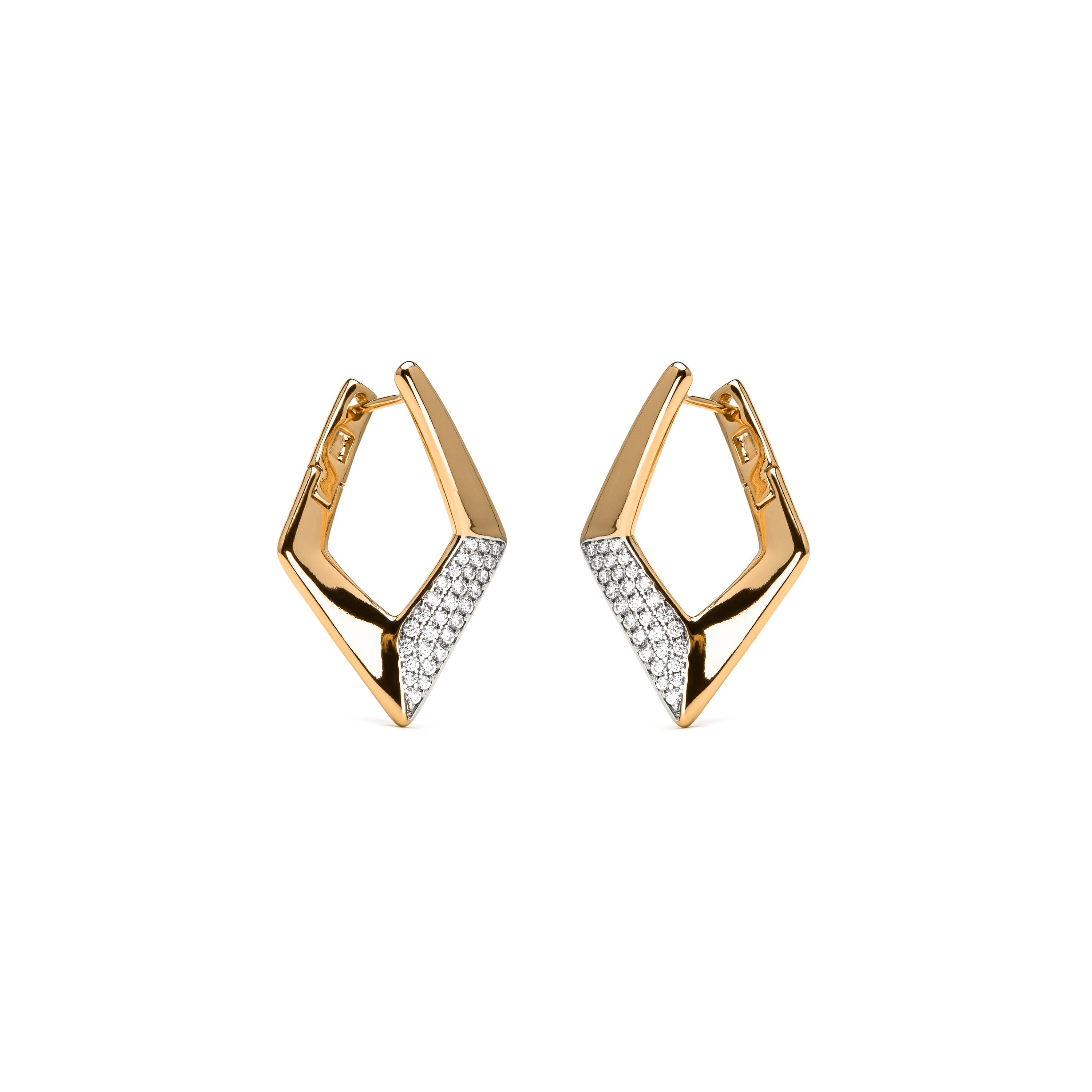 18k yellow gold finish earrings with brilliant zirconia - Ssara