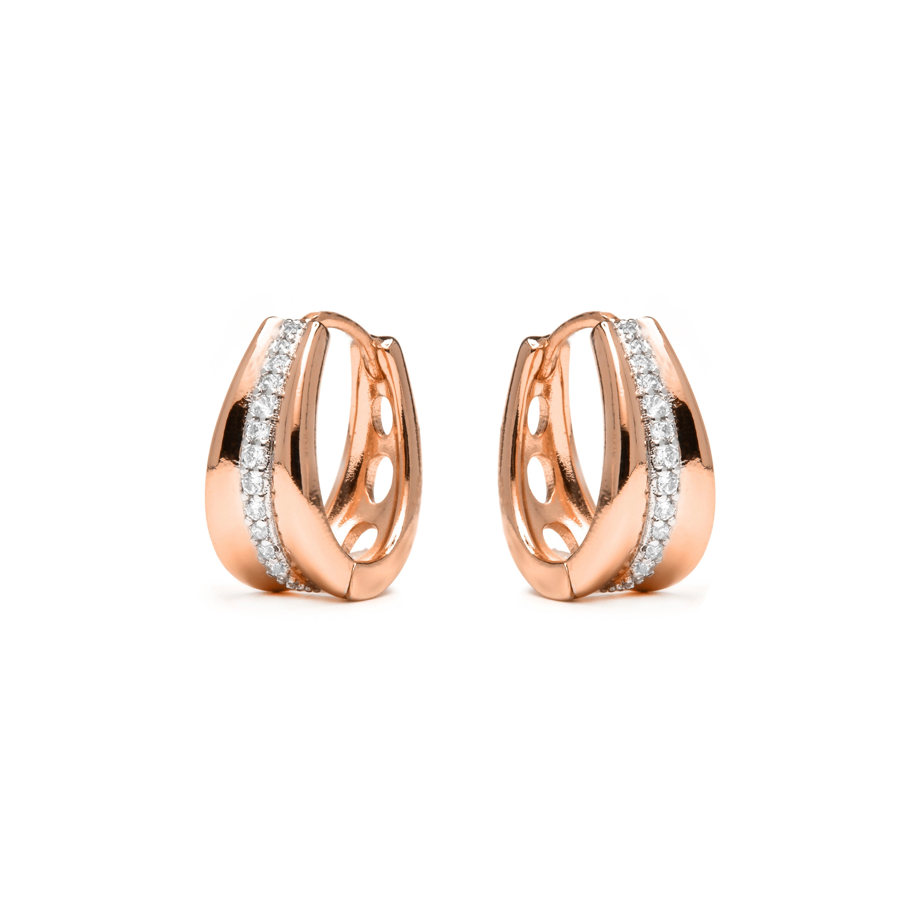 18k yellow gold finish earrings with brilliant zirconia - Bardi