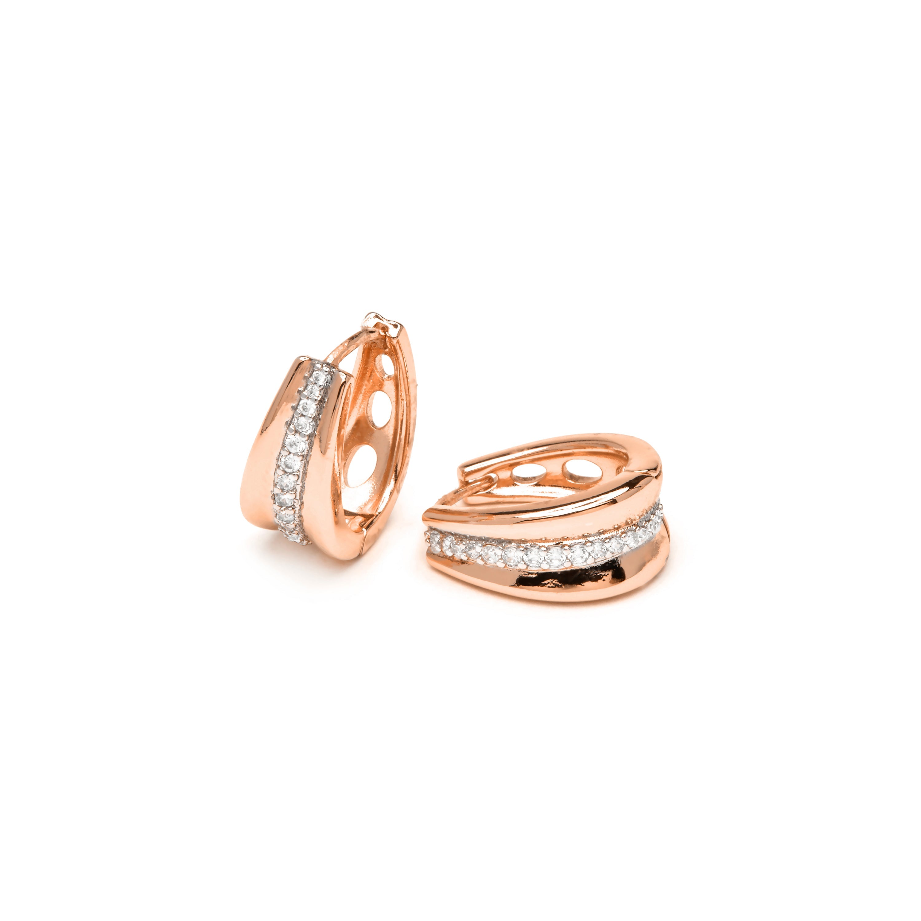 18k yellow gold finish earrings with brilliant zirconia - Bardi