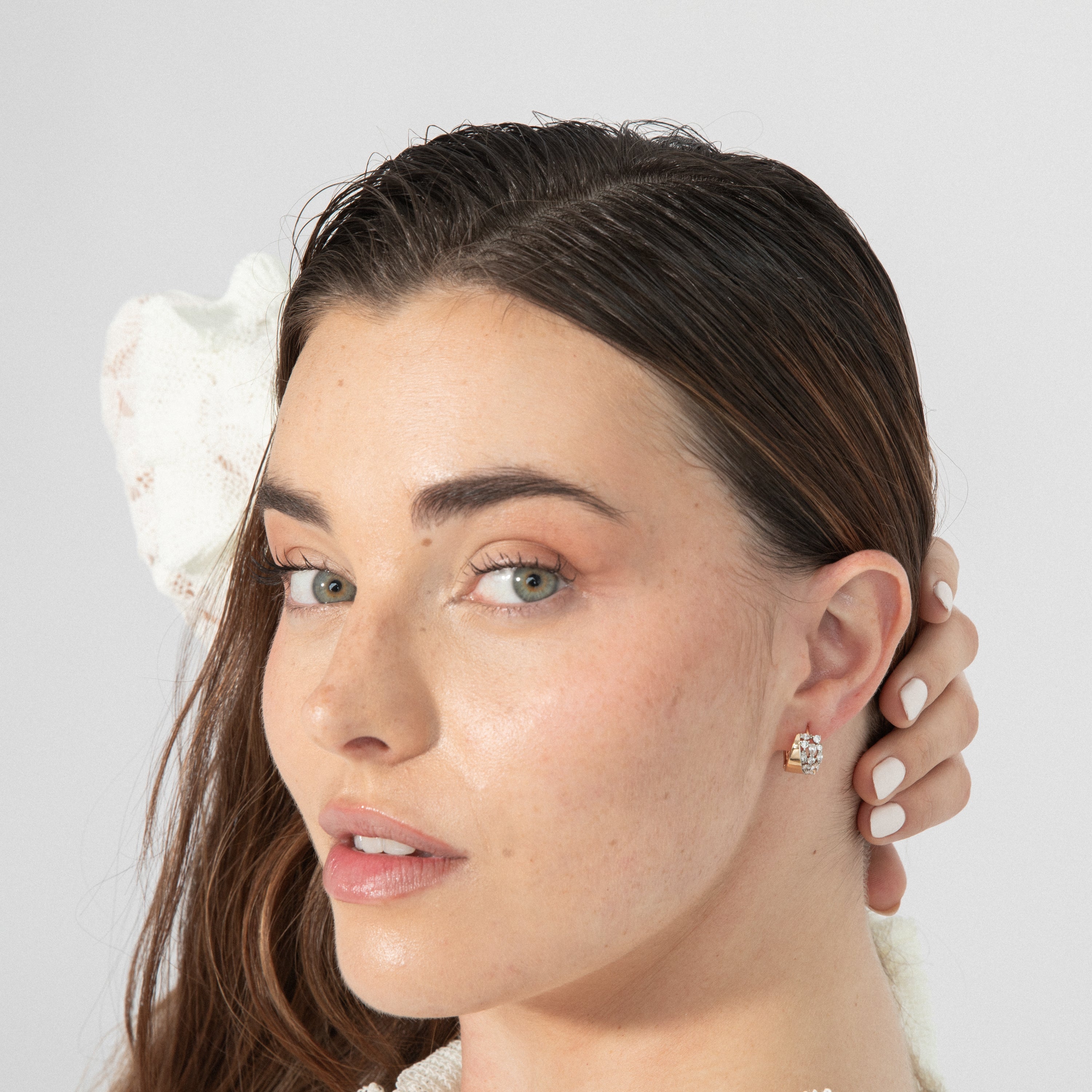 18k yellow gold finish earrings with brilliant zirconia - Yaoti
