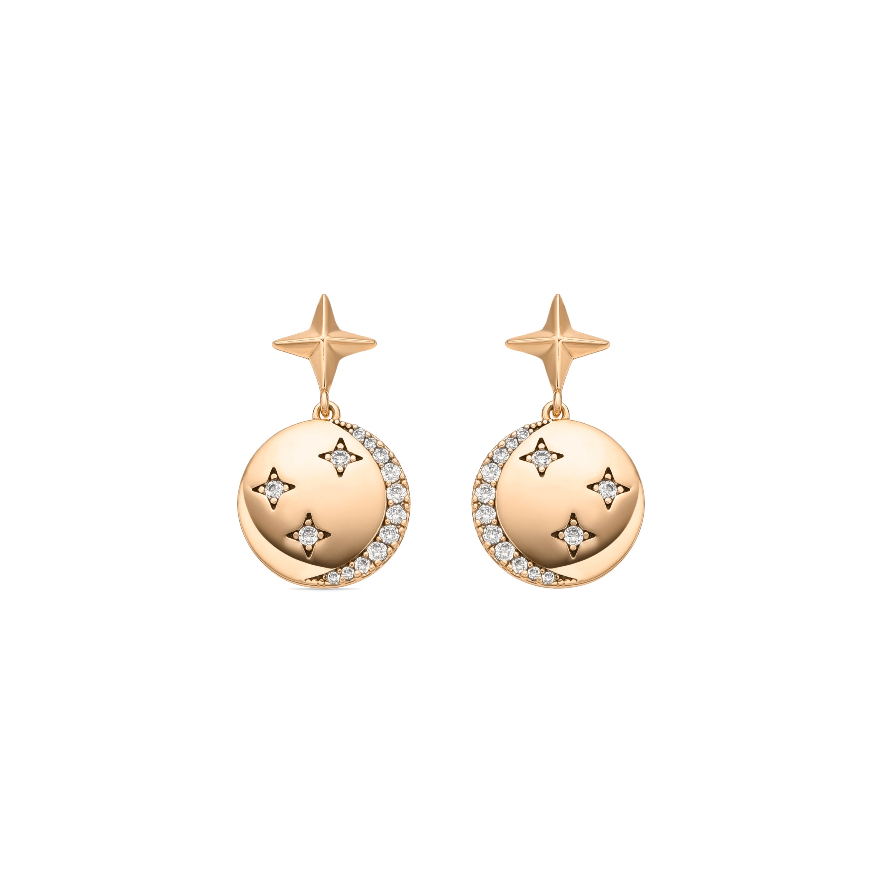 18k yellow gold finish earrings with brilliant zirconia - Larad