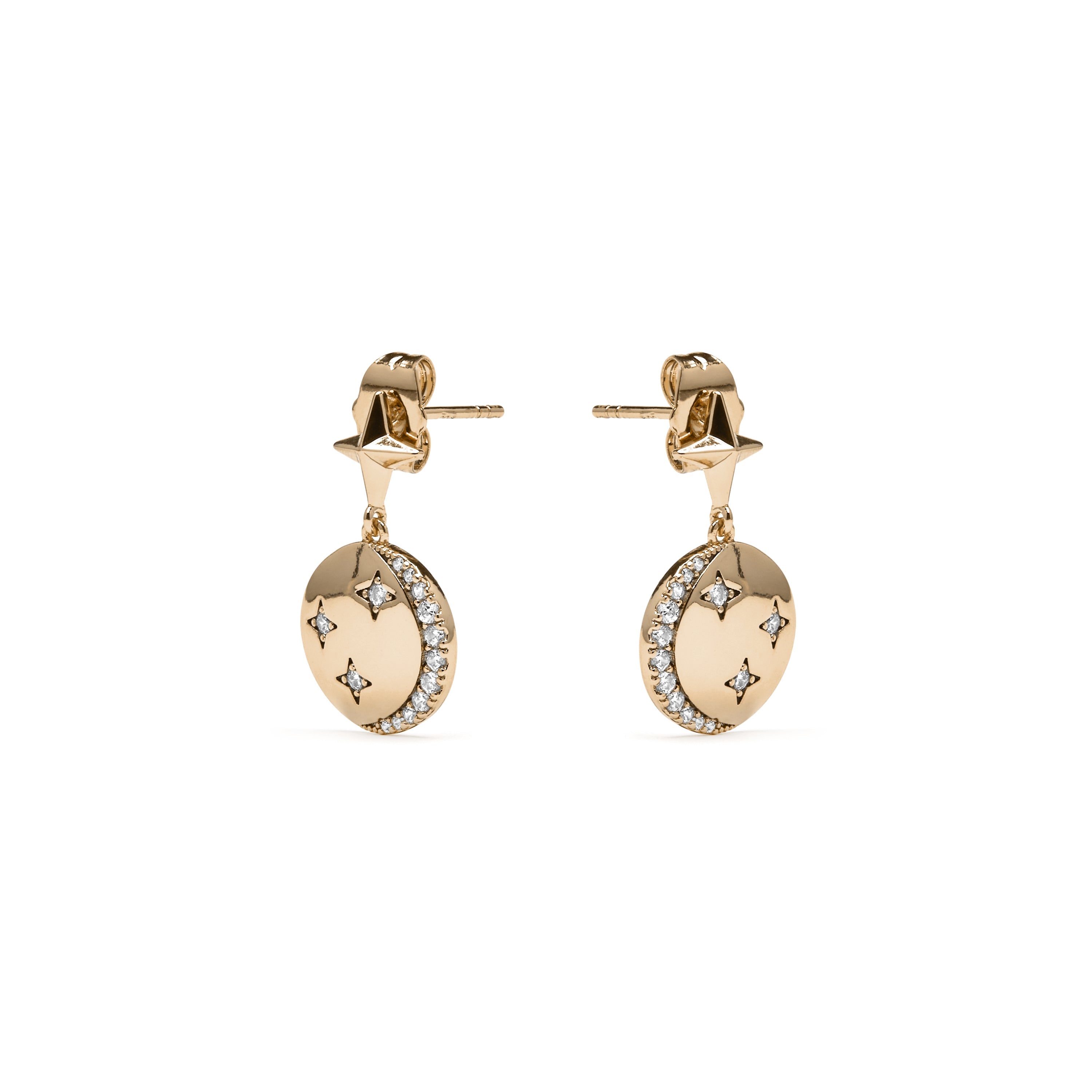 18k yellow gold finish earrings with brilliant zirconia - Larad