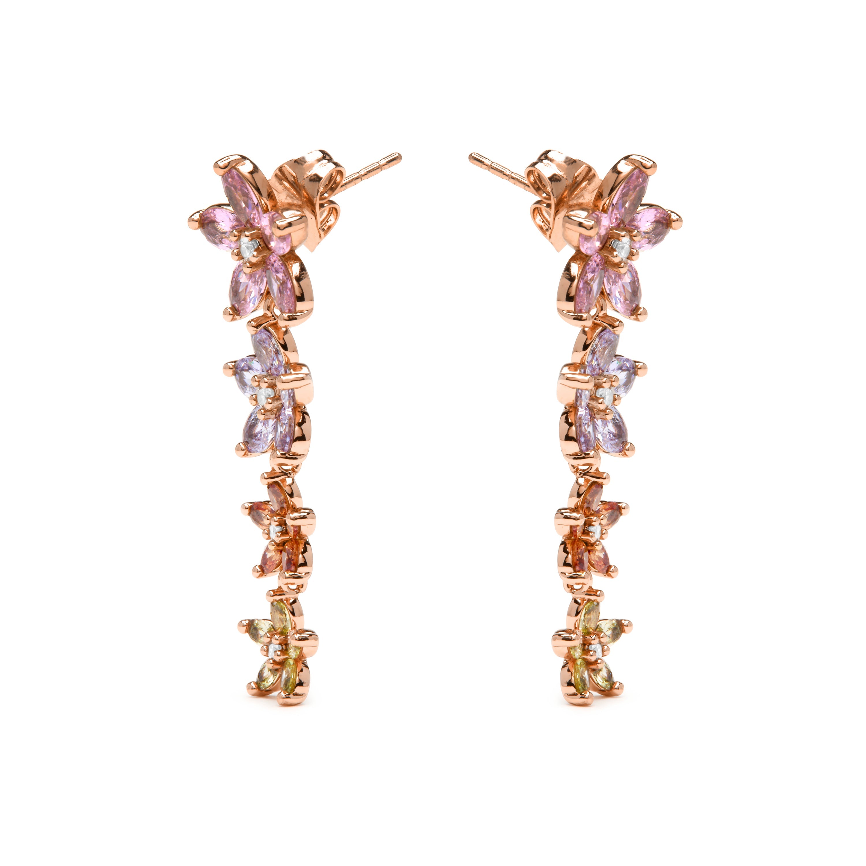 18k yellow gold finish earrings with multicolored zirconia - Dima