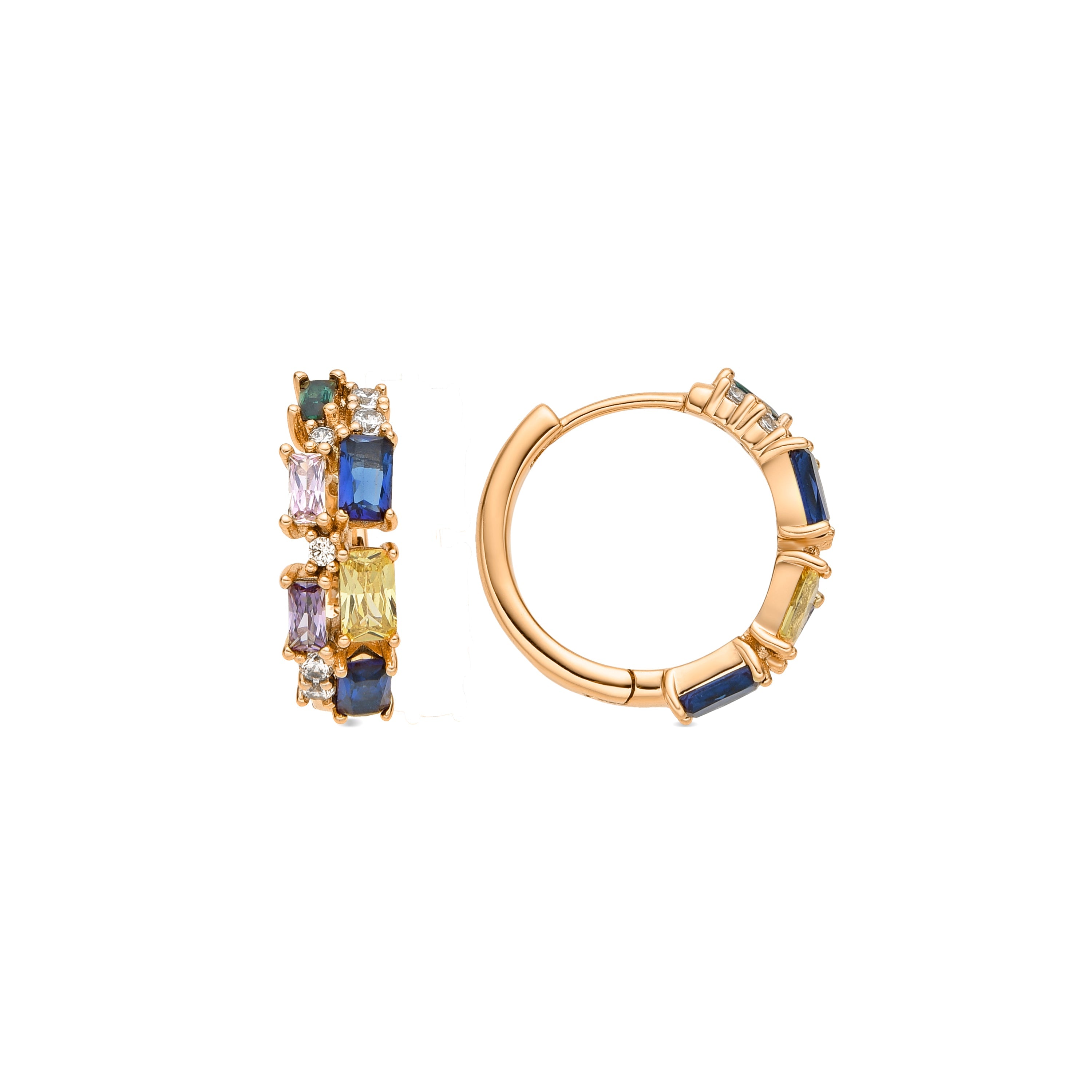 18k yellow gold finish earrings with multicolored zirconia - Rurik