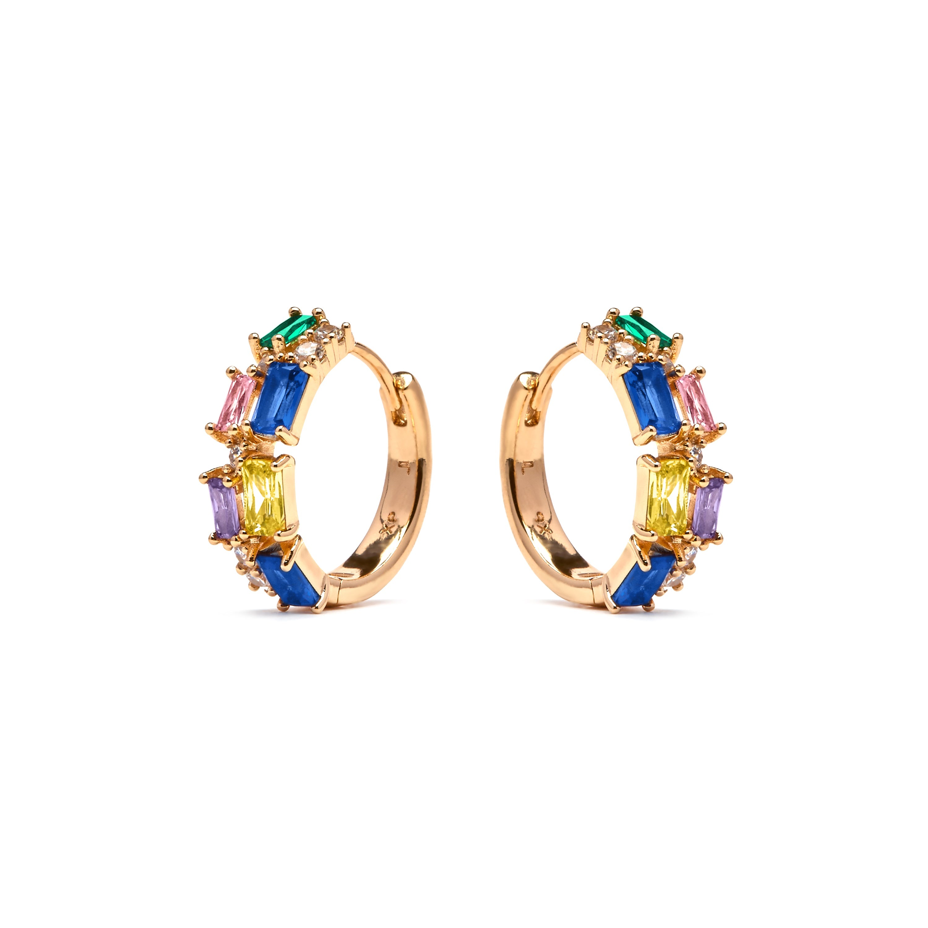 18k yellow gold finish earrings with multicolored zirconia - Rurik