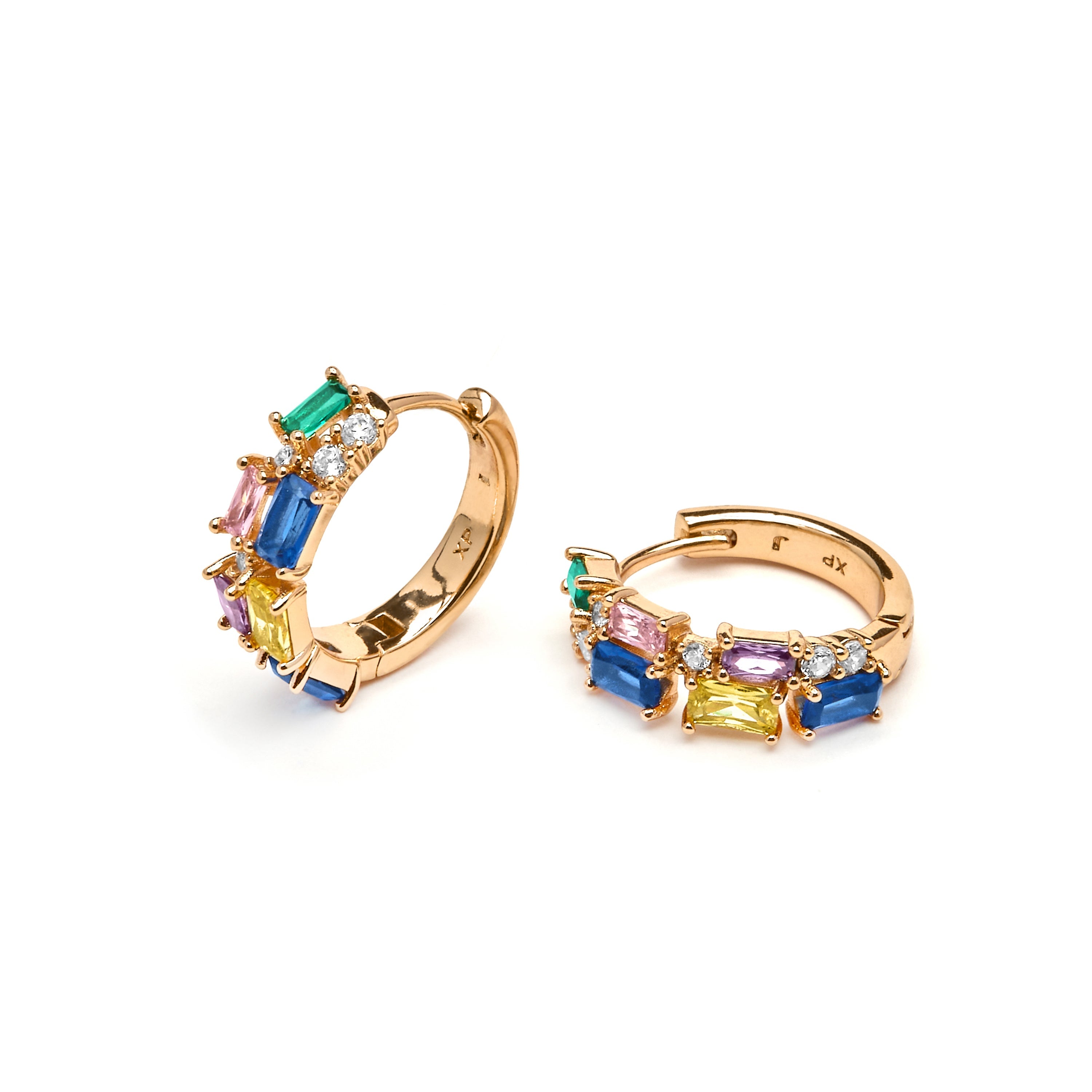 18k yellow gold finish earrings with multicolored zirconia - Rurik