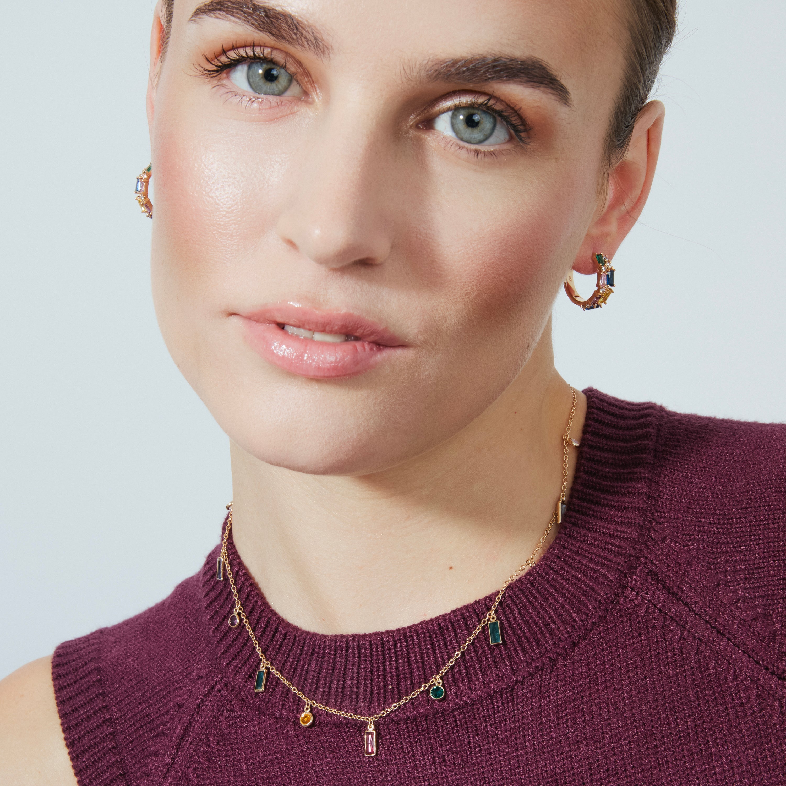 18k yellow gold finish earrings with multicolored zirconia - Rurik